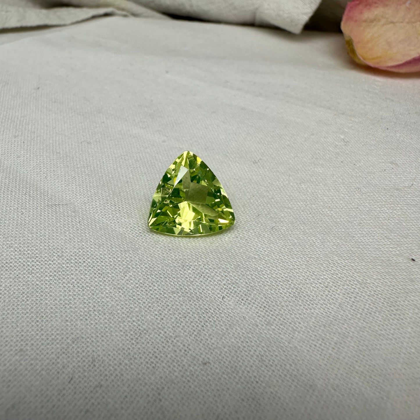 7.6 Carat Green Lab Spinel 13mm Trillion