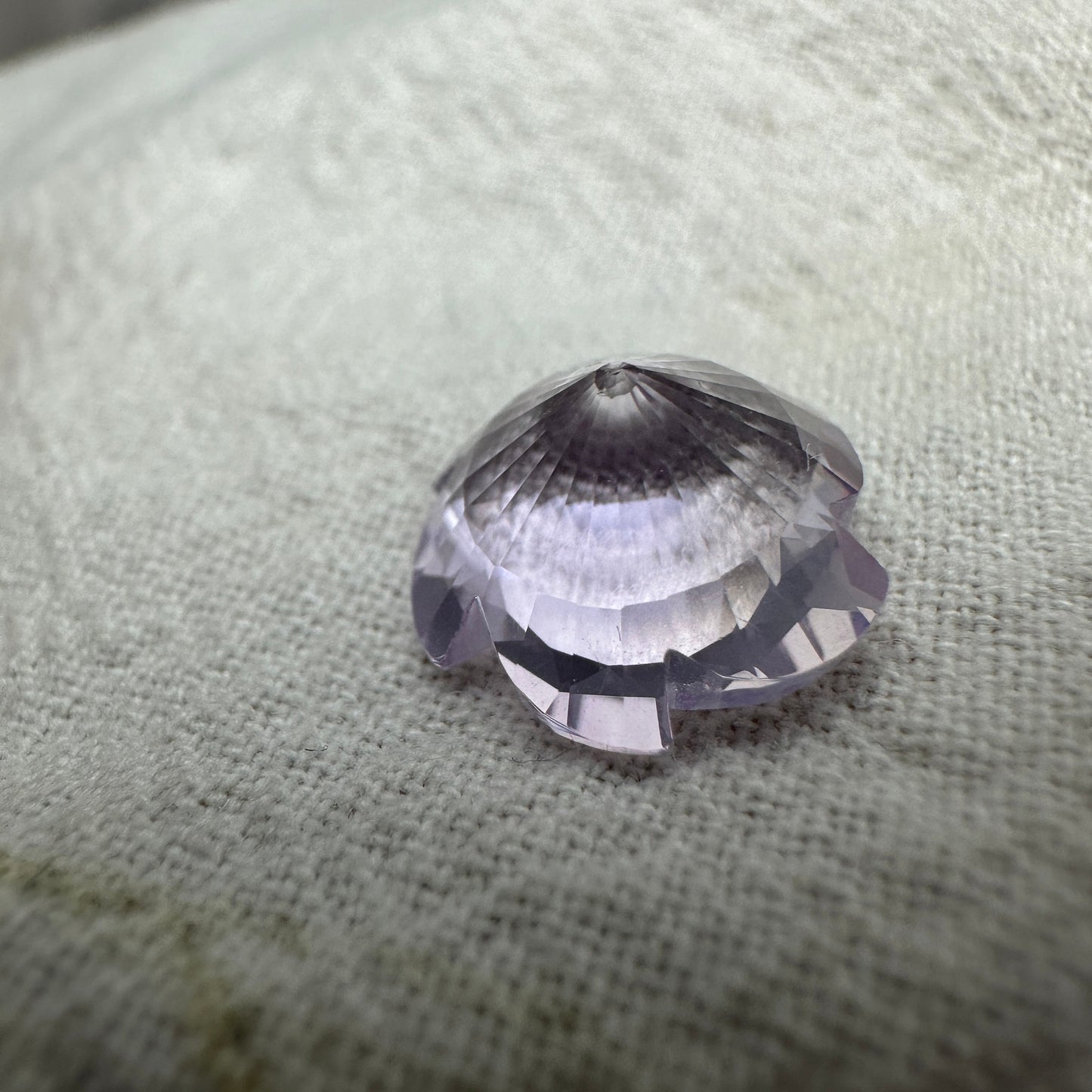 Fancy Cut Lavender Quartz 3.75 Carat 10.5mm Loose Faceted Gemstone, Chipped Culet