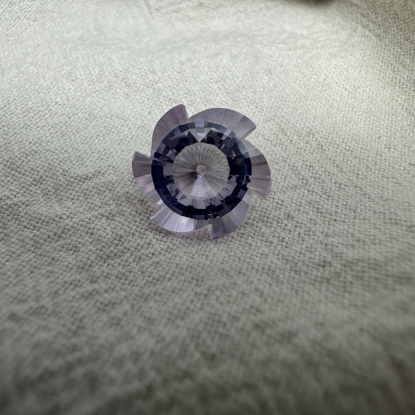 Fancy Cut Lavender Quartz 3.75 Carat 10.5mm Loose Faceted Gemstone, Chipped Culet