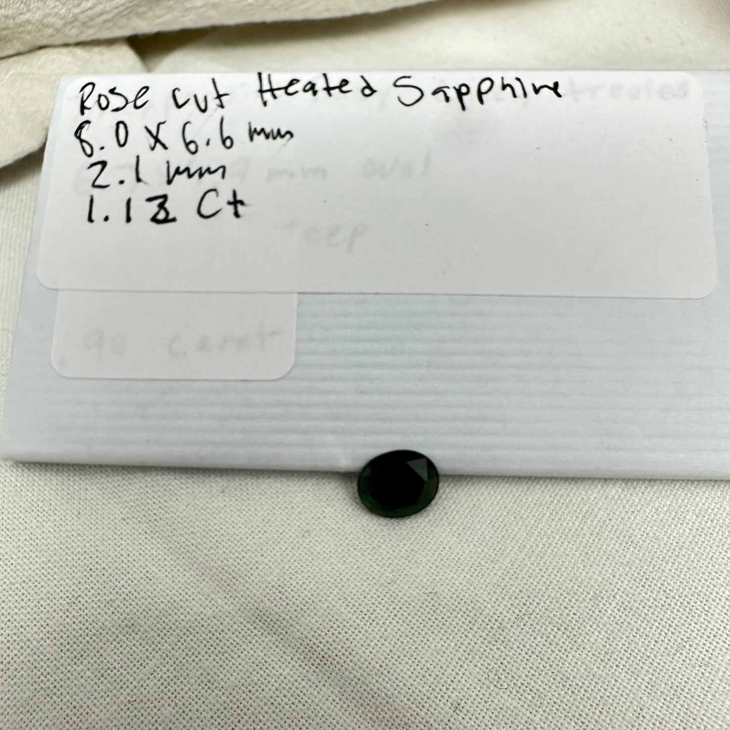 1.12 Ct Natural Blue Green Sapphire Rose cut, 8x6.6mm Oval, Green Blue Sapphire, Faceted Loose Gemstone Unmounted Gem