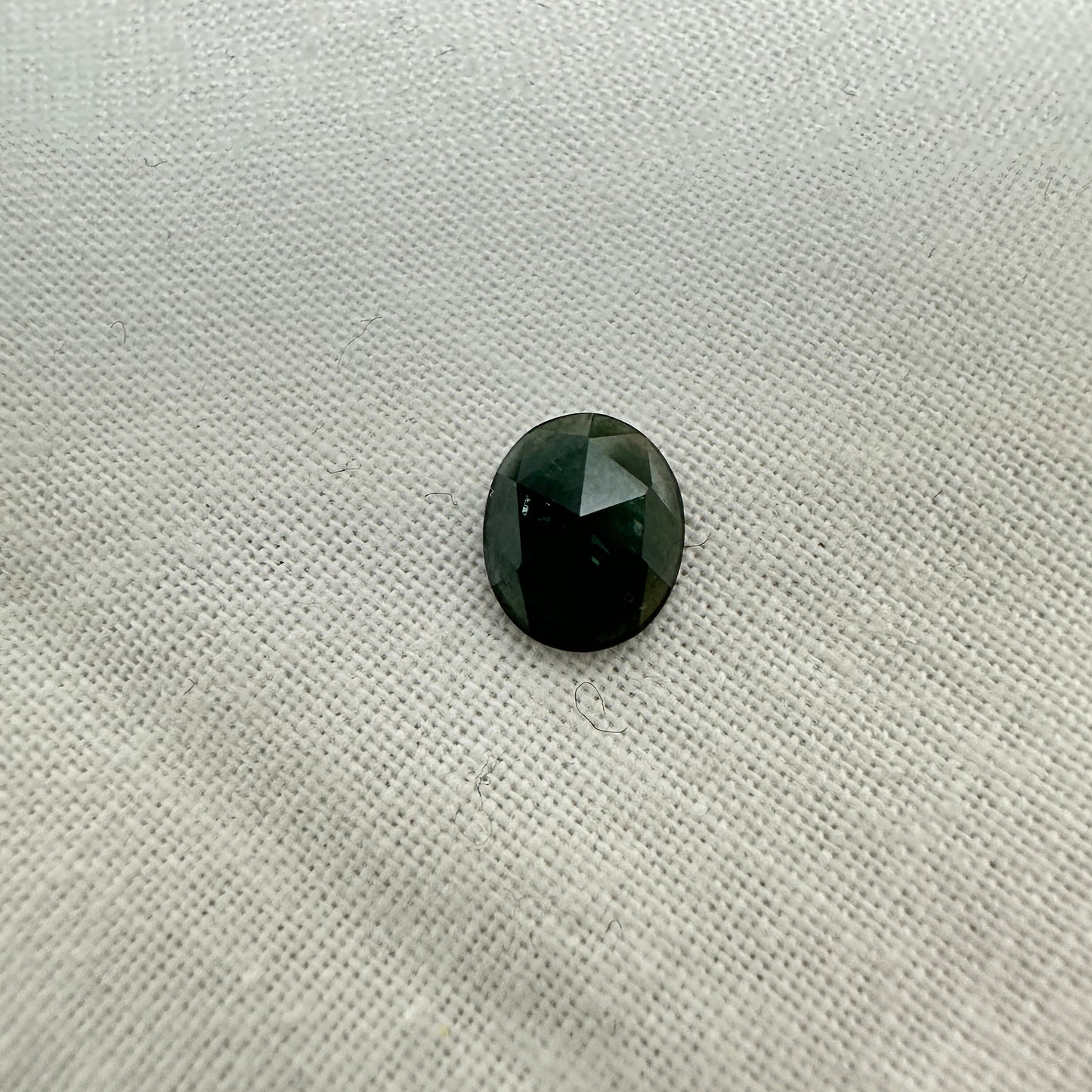 1.12 Ct Natural Blue Green Sapphire Rose cut, 8x6.6mm Oval, Green Blue Sapphire, Faceted Loose Gemstone Unmounted Gem