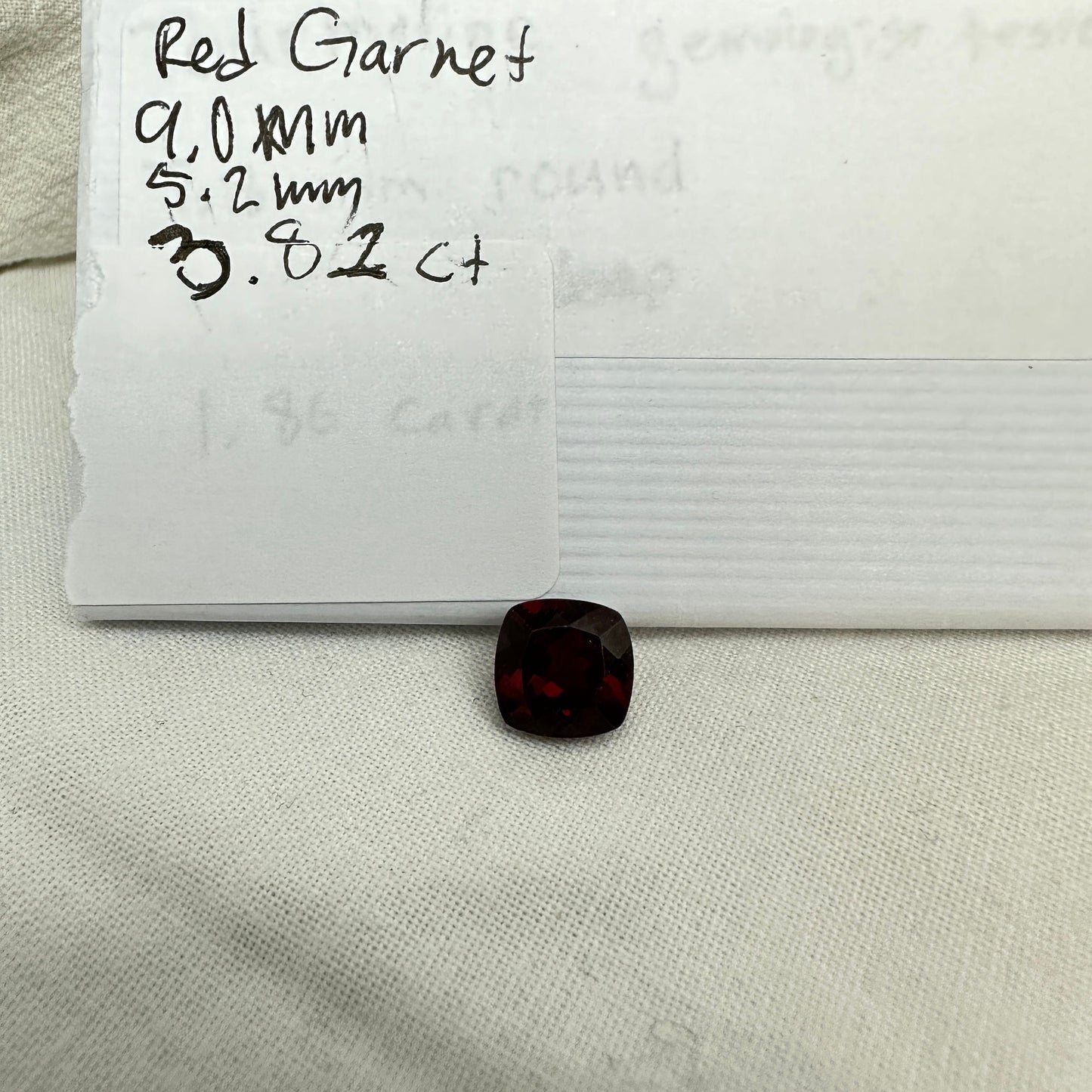 9mm Red Garnet 3.82 Carat, Cushion Cut Garnet, Faceted Loose, Pyrope