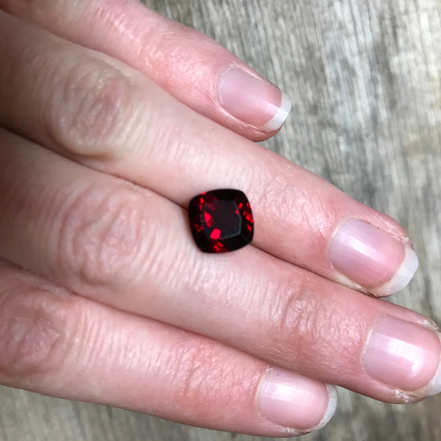 9mm Red Garnet 3.82 Carat, Cushion Cut Garnet, Faceted Loose, Pyrope