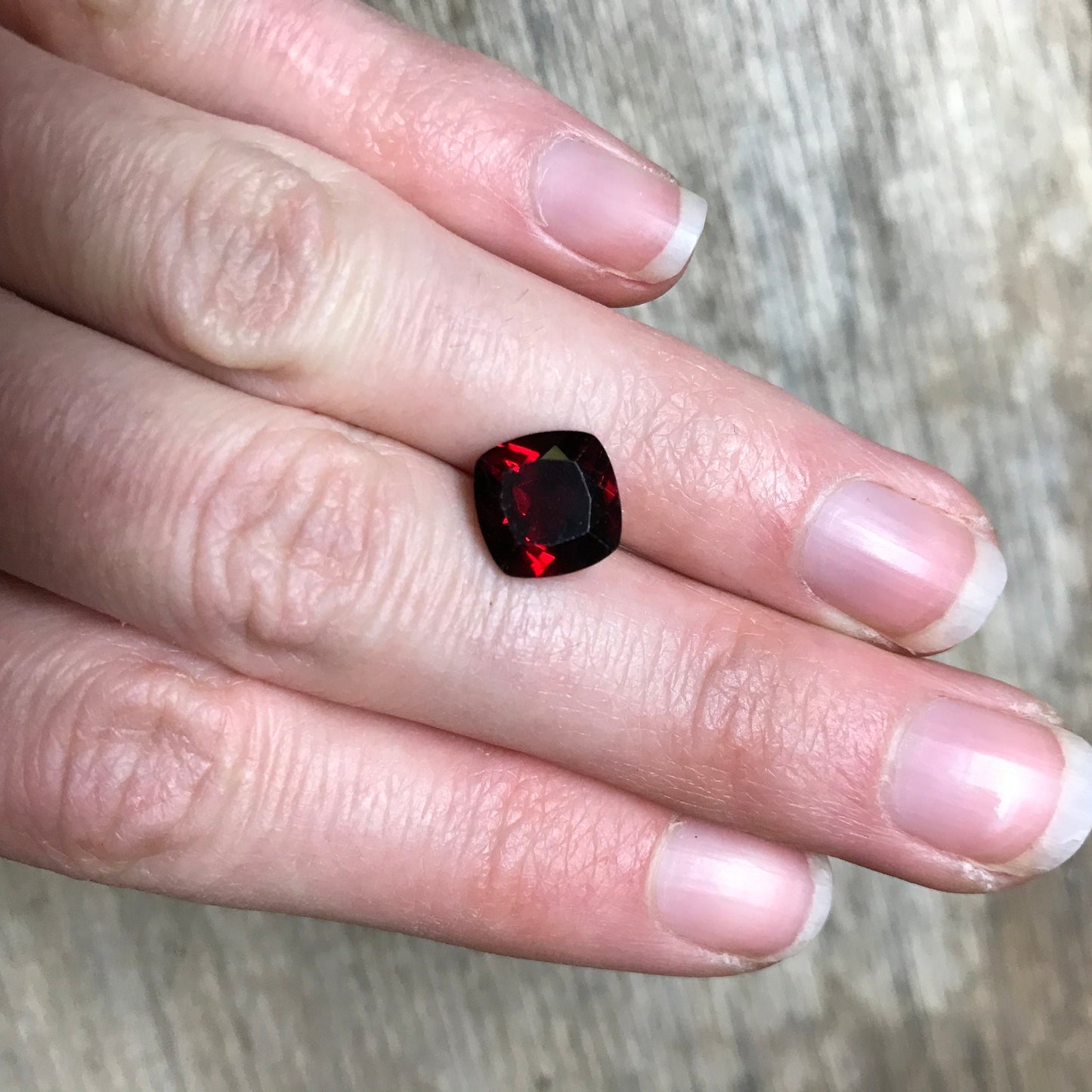 9mm Red Garnet 3.82 Carat, Cushion Cut Garnet, Faceted Loose, Pyrope
