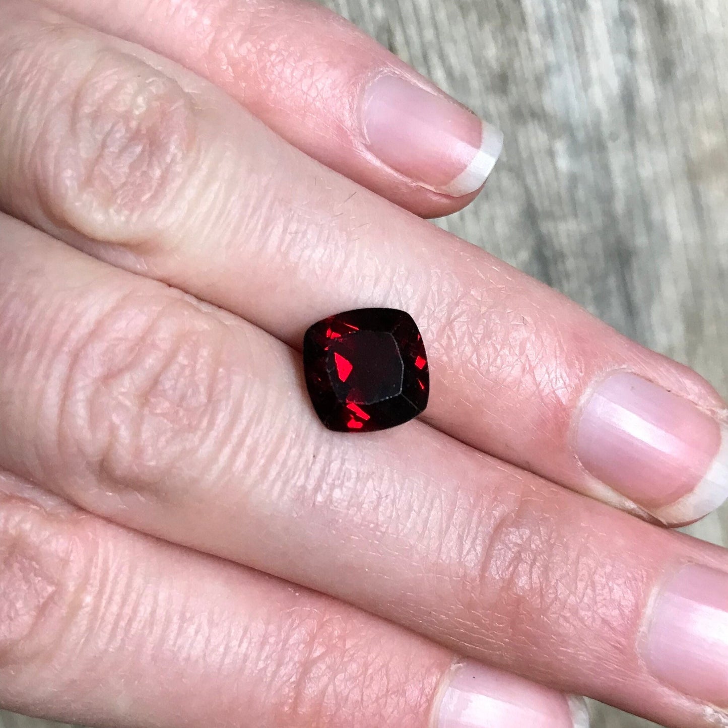9mm Red Garnet 3.82 Carat, Cushion Cut Garnet, Faceted Loose, Pyrope