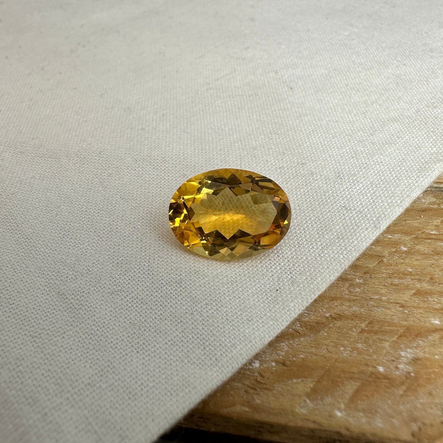 16x12mm Orange Citrine 8 carats Oval Cut, Faceted Loose Gemstone