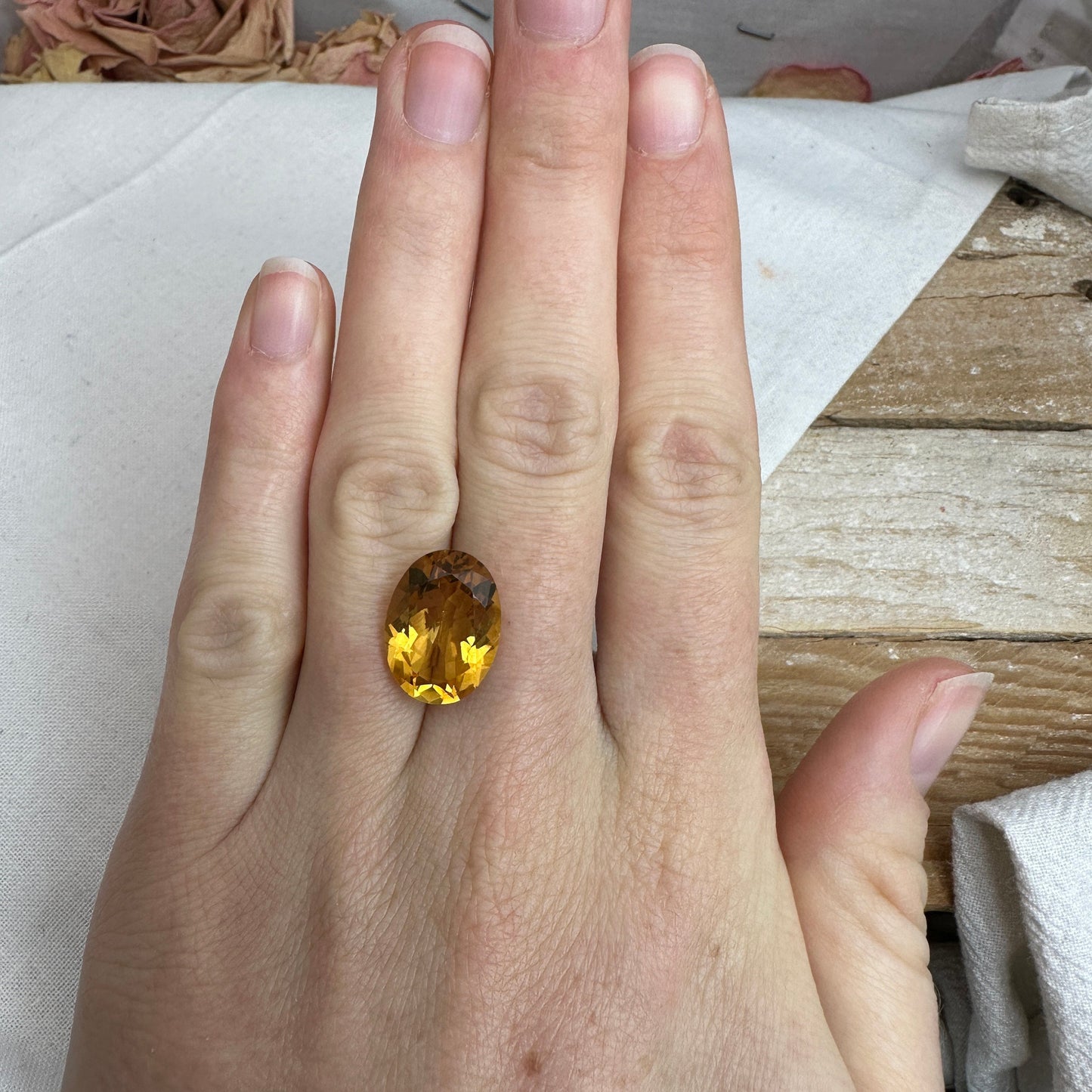 16x12mm Orange Citrine 8 carats Oval Cut, Faceted Loose Gemstone