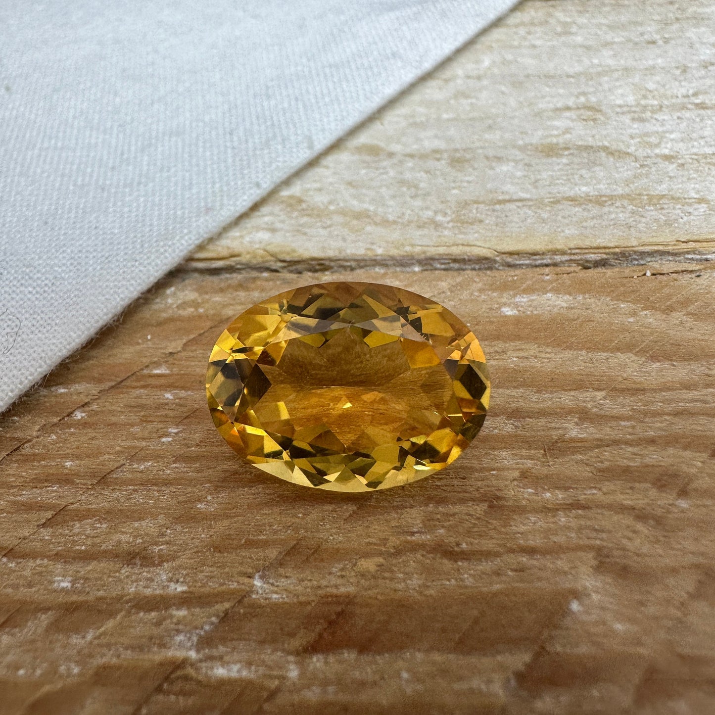 16x12mm Orange Citrine 8 carats Oval Cut, Faceted Loose Gemstone