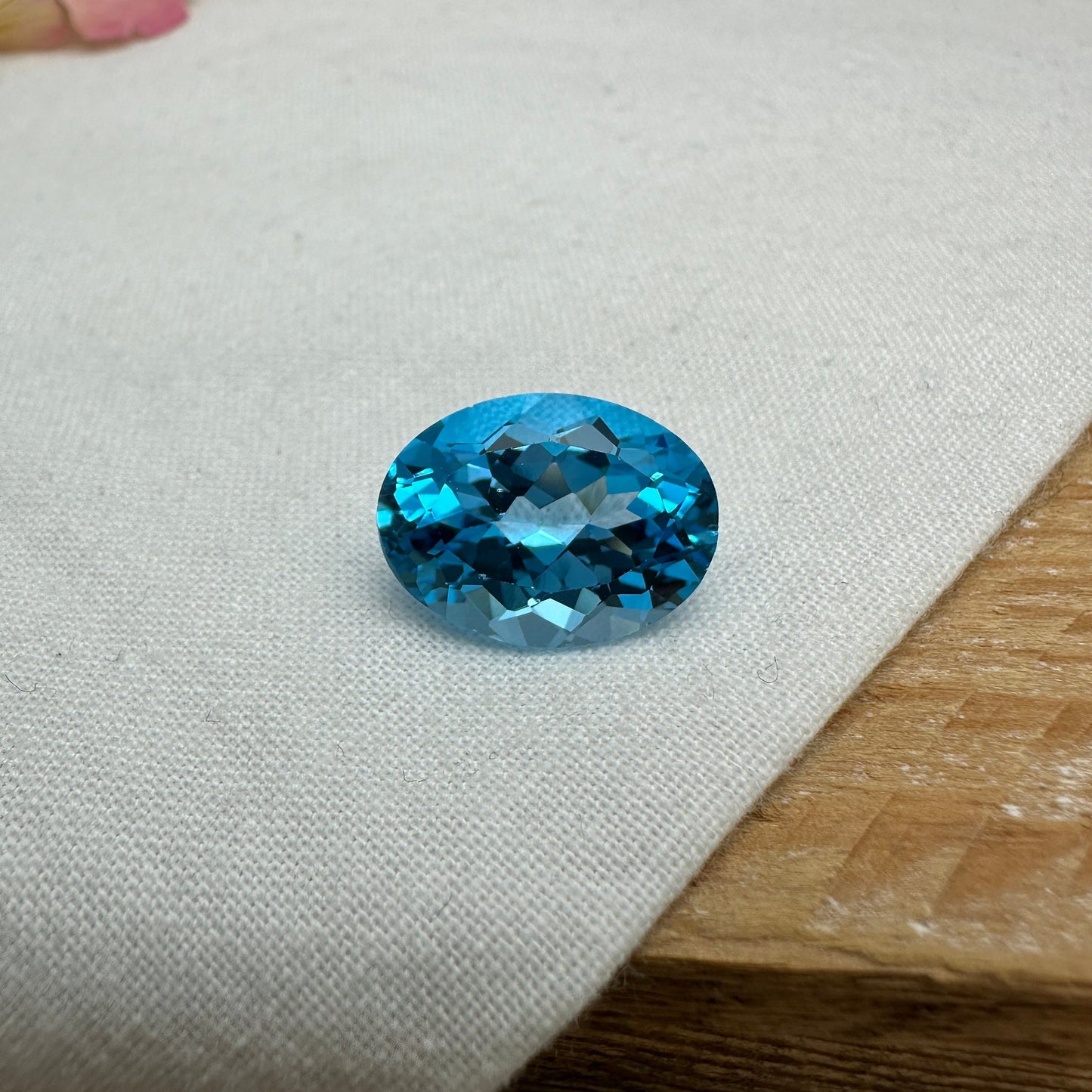 16x12mm Blue Topaz Oval Cut 10.90 Carat, Reclaimed Gems, December Birthstone