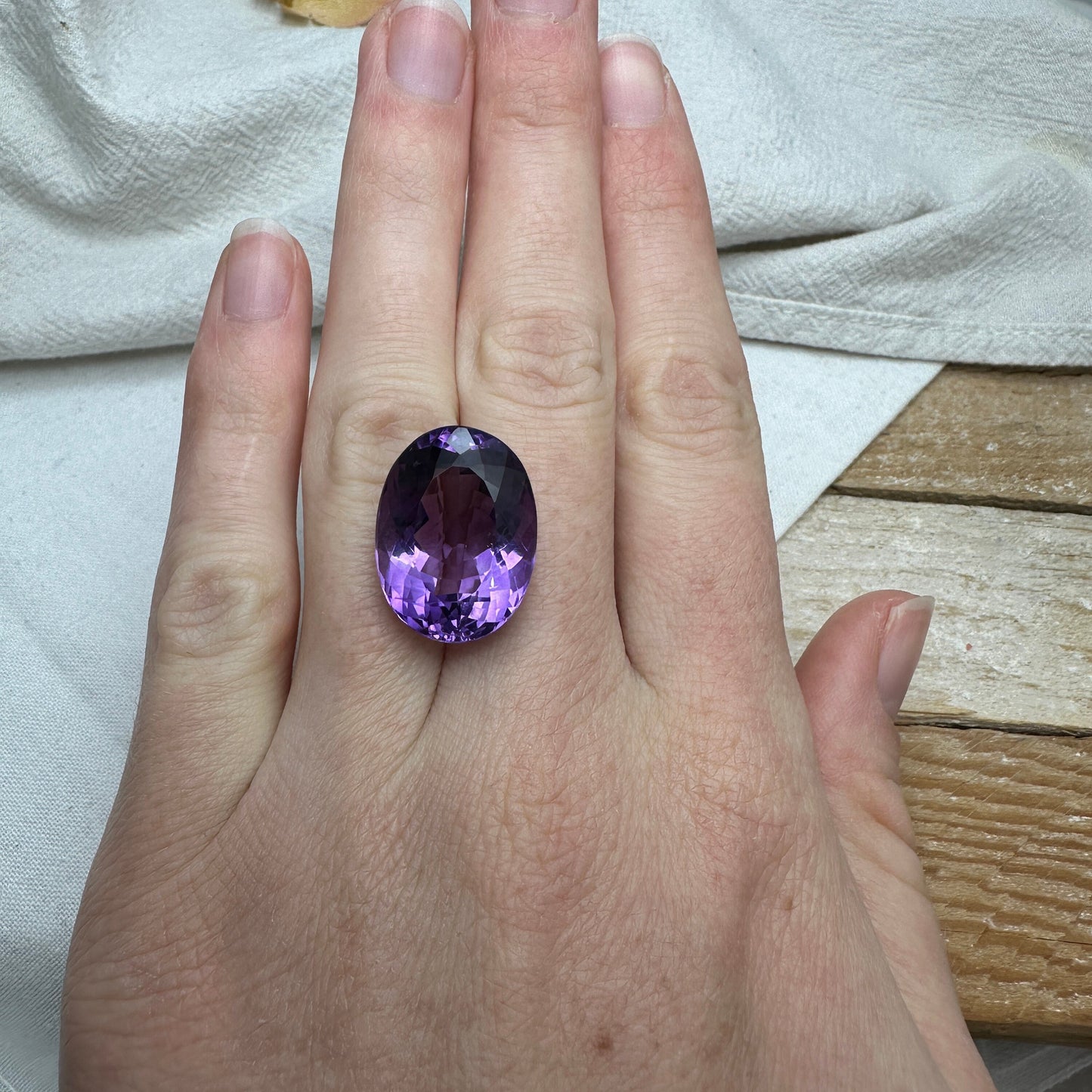 19 Carat Purple Amethyst 20x15mm Oval, Nice Cut Loose Gem Reclaimed/Recycled Gemstone, Large Faceted February Birthstone