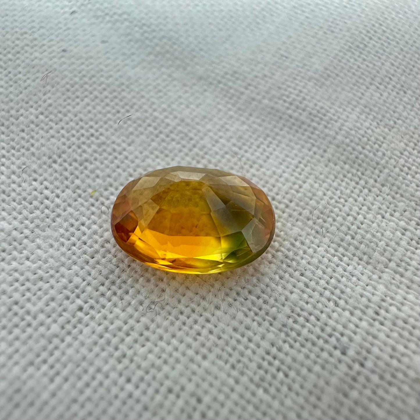 1.7 Carat Sapphire 8.4x6.25mm Oval Cut, Heat Treated, Yellow Orange, Faceted Loose Australian Sapphire