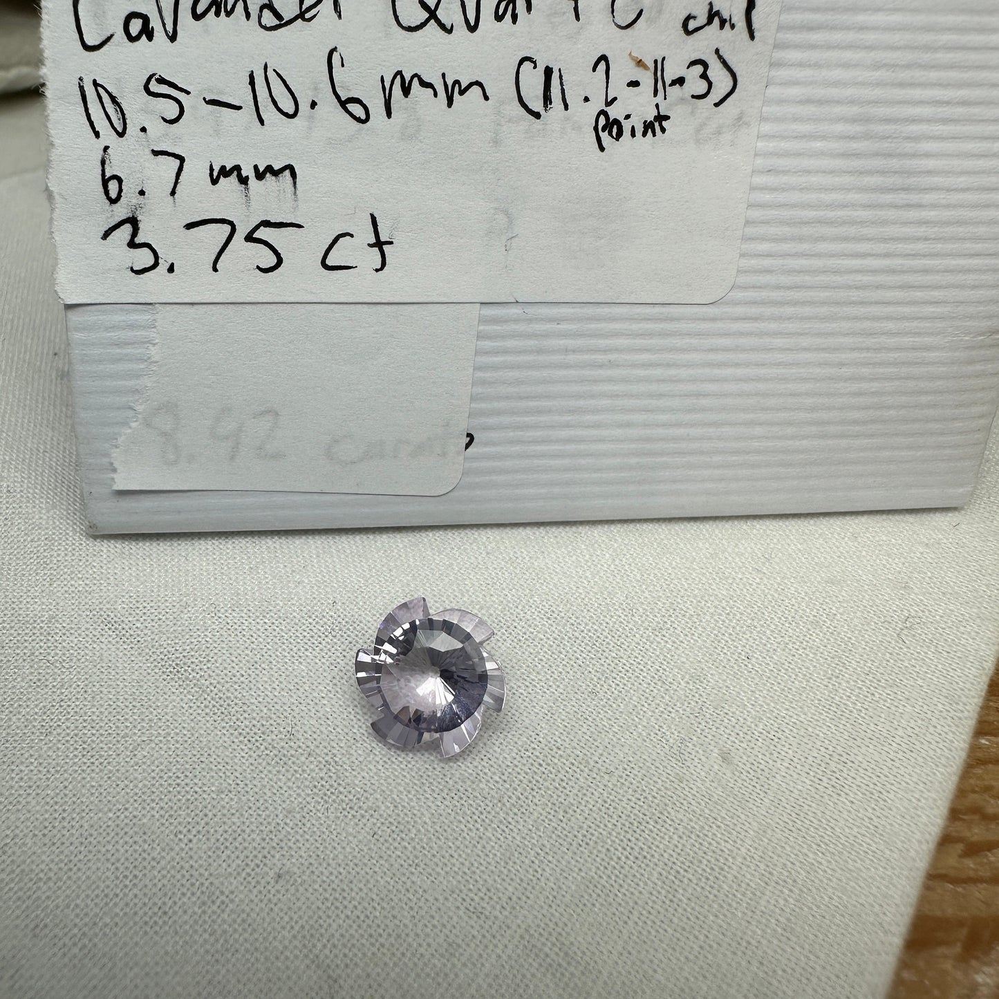 Fancy Cut Lavender Quartz 3.75 Carat 10.5mm Loose Faceted Gemstone, Chipped Culet