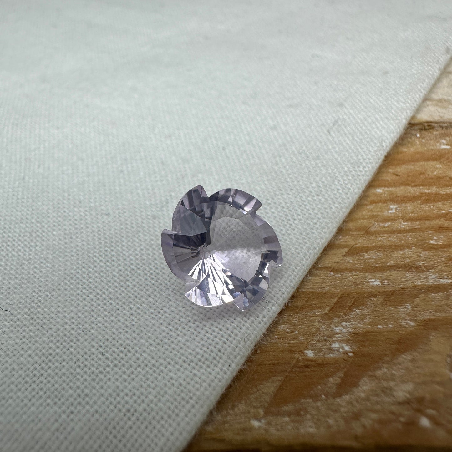 Fancy Cut Lavender Quartz 3.75 Carat 10.5mm Loose Faceted Gemstone, Chipped Culet