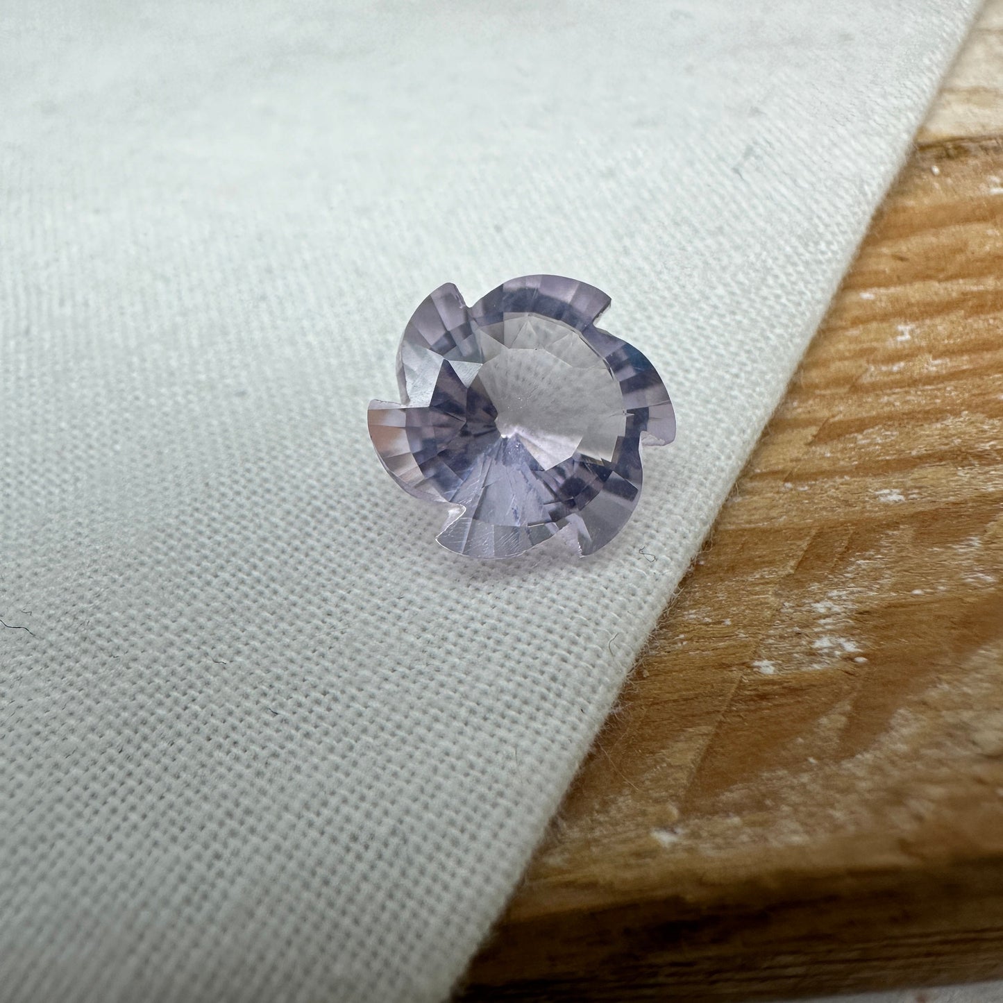 Fancy Cut Lavender Quartz 3.75 Carat 10.5mm Loose Faceted Gemstone, Chipped Culet