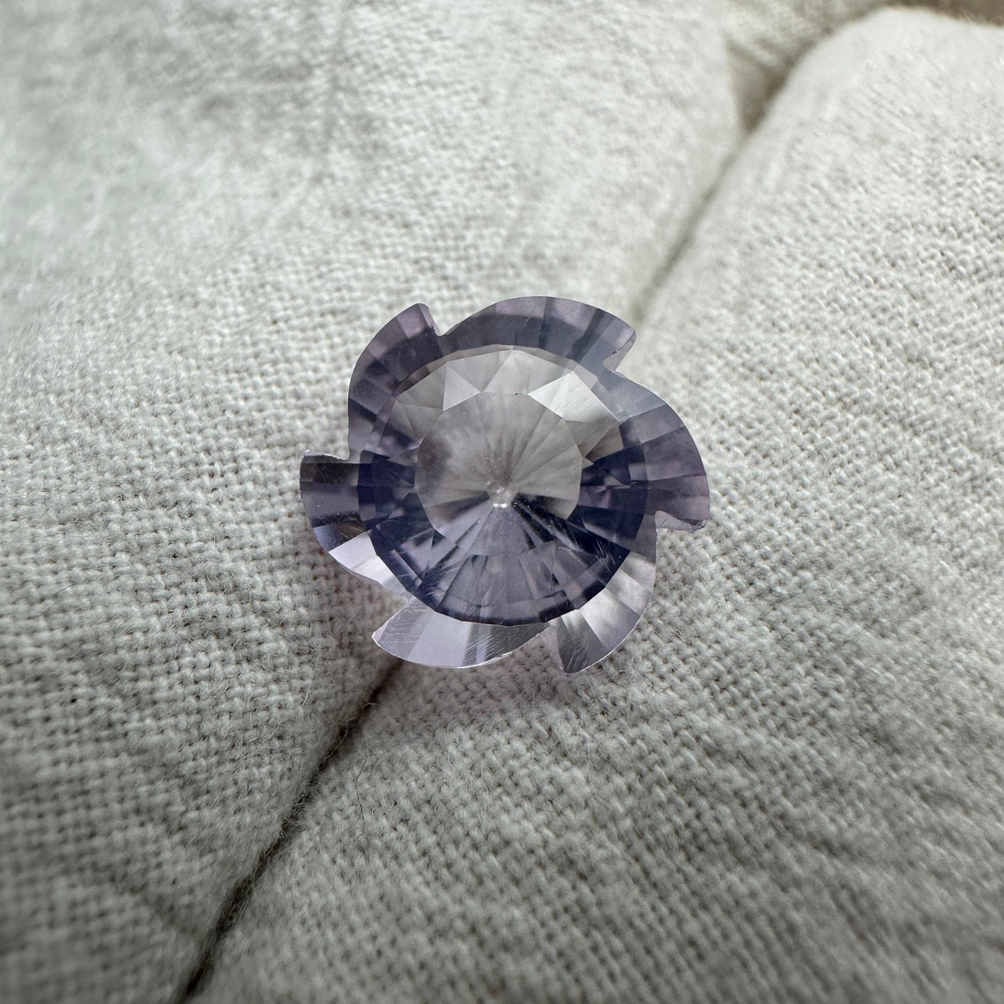 Fancy Cut Lavender Quartz 3.75 Carat 10.5mm Loose Faceted Gemstone, Chipped Culet