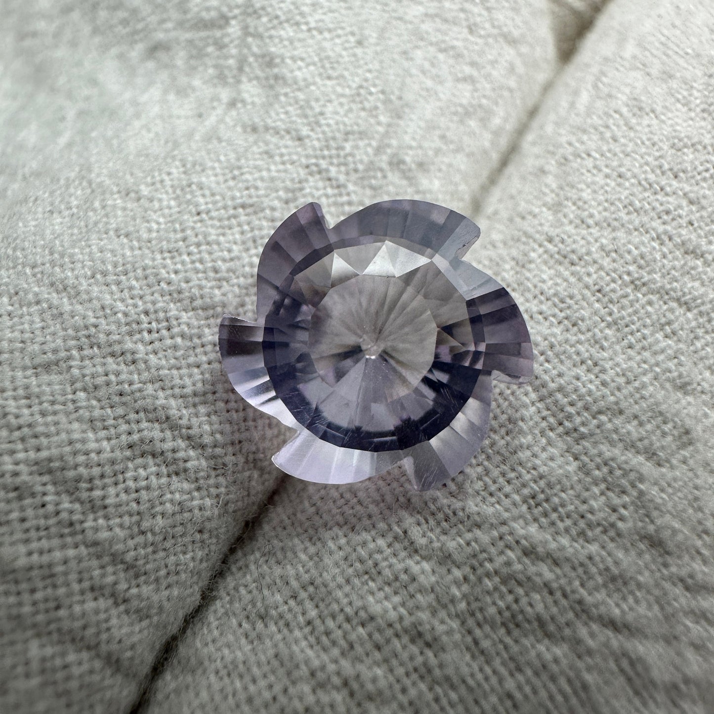 Fancy Cut Lavender Quartz 3.75 Carat 10.5mm Loose Faceted Gemstone, Chipped Culet