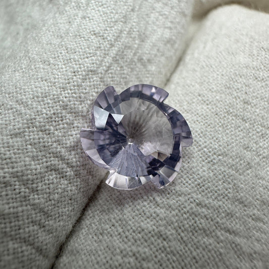 Fancy Cut Lavender Quartz 3.75 Carat 10.5mm Loose Faceted Gemstone, Chipped Culet