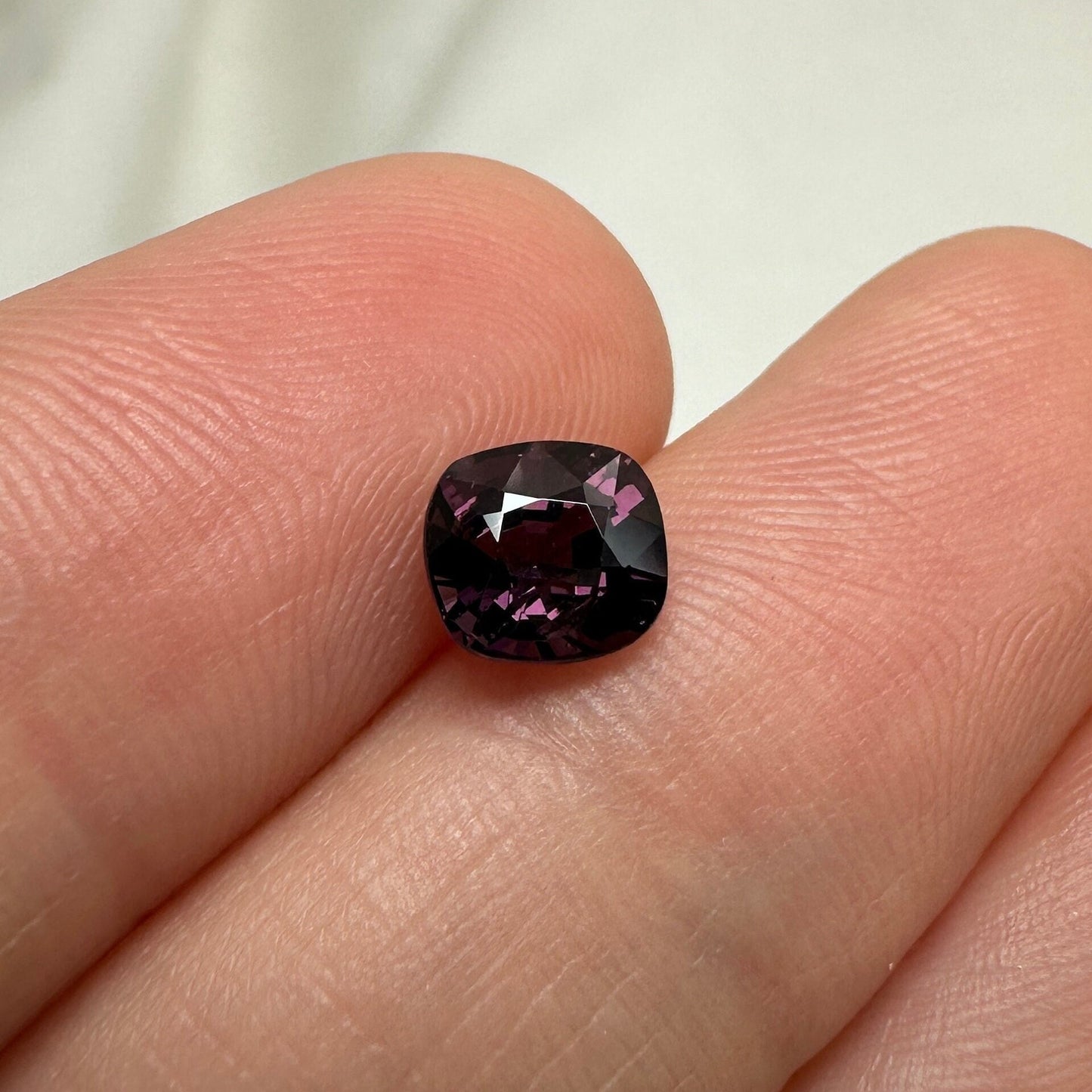 1.10 Ct Natural Purple Spinel 6x5.5mm Cushion Cut, Faceted Loose Gemstone, Dark Purple Stone, Flowing Gems