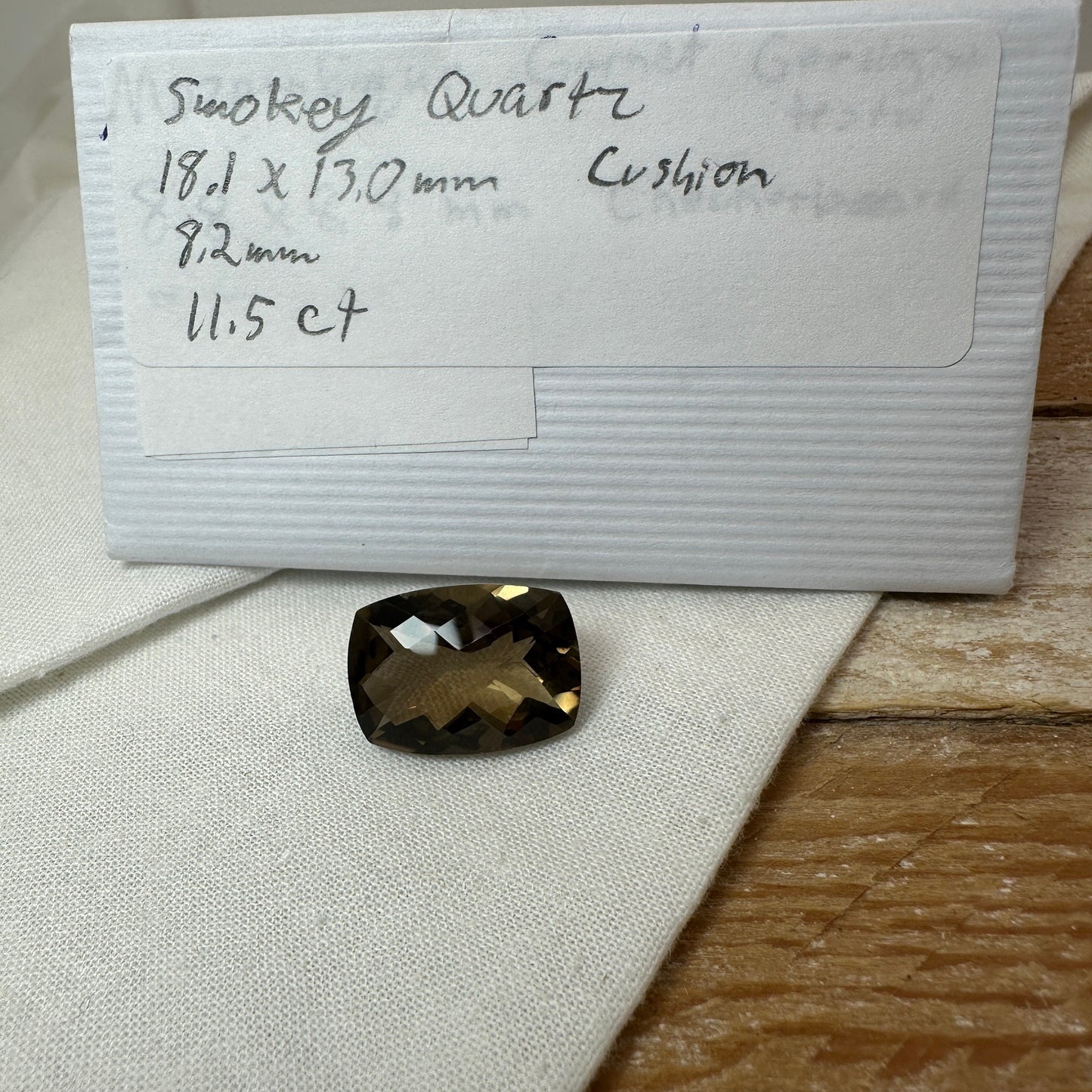 18x13mm Smoky quartz 11.50 carat Rectangle Cushion Checkerboard, Faceted Loose Gemstone