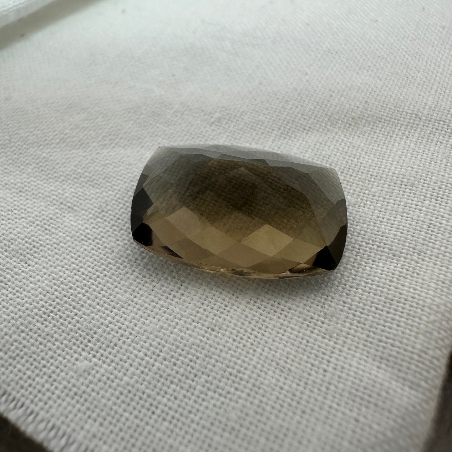 18x13mm Smoky quartz 11.50 carat Rectangle Cushion Checkerboard, Faceted Loose Gemstone