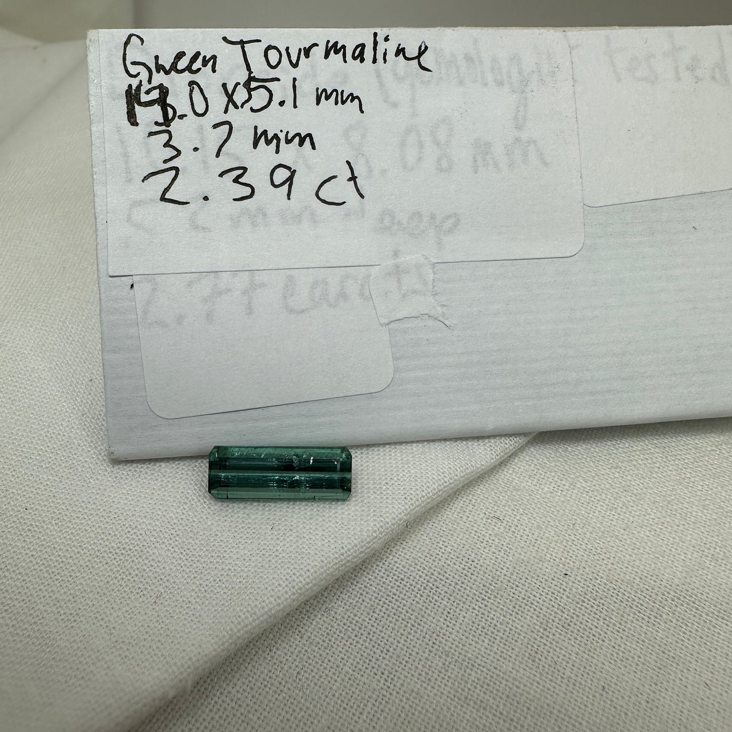 14x5mm Natural Bluish Green Tourmaline Rectangle Octogon Cut, 2.39 carat Faceted Loose Gemstone Earth Mined