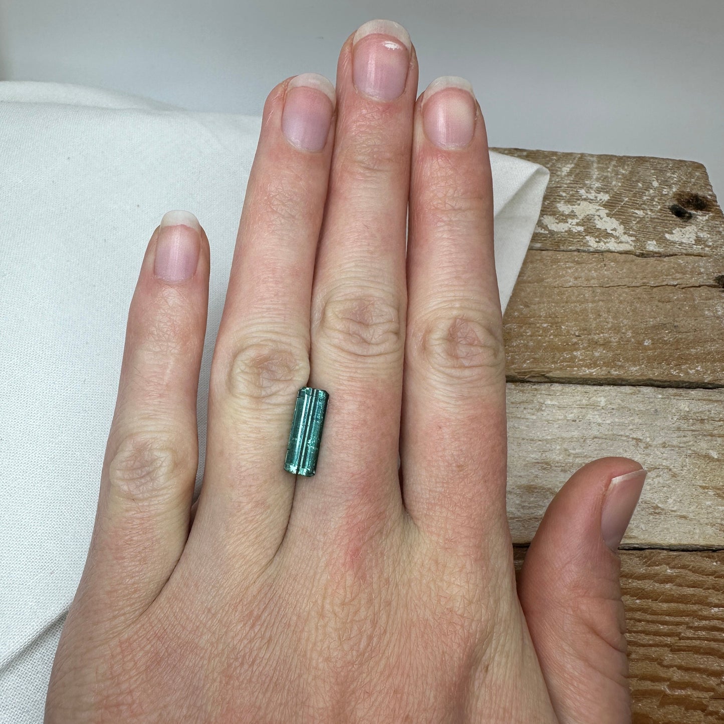 14x5mm Natural Bluish Green Tourmaline Rectangle Octogon Cut, 2.39 carat Faceted Loose Gemstone Earth Mined