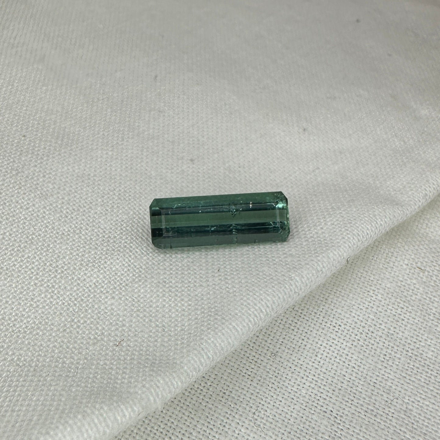 14x5mm Natural Bluish Green Tourmaline Rectangle Octogon Cut, 2.39 carat Faceted Loose Gemstone Earth Mined