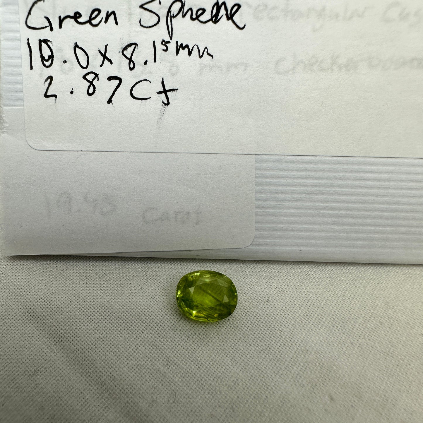 10x8mm Yellow Green Sphene 2.87 Ct, Oval Cut, Natural Sphene, Faceted Loose Titanite with Fire