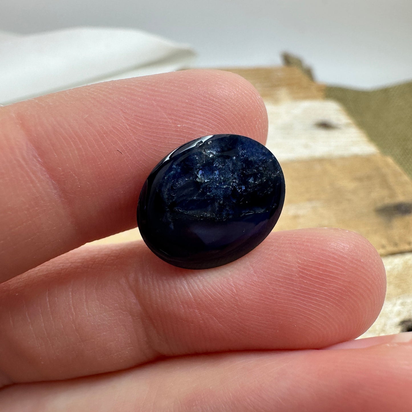 10.61 carat Natural Dark Blue Sapphire 15x13mm Checker Rose Cut, Oval Cut Gem Faceted Loose Large Dark Sapphire