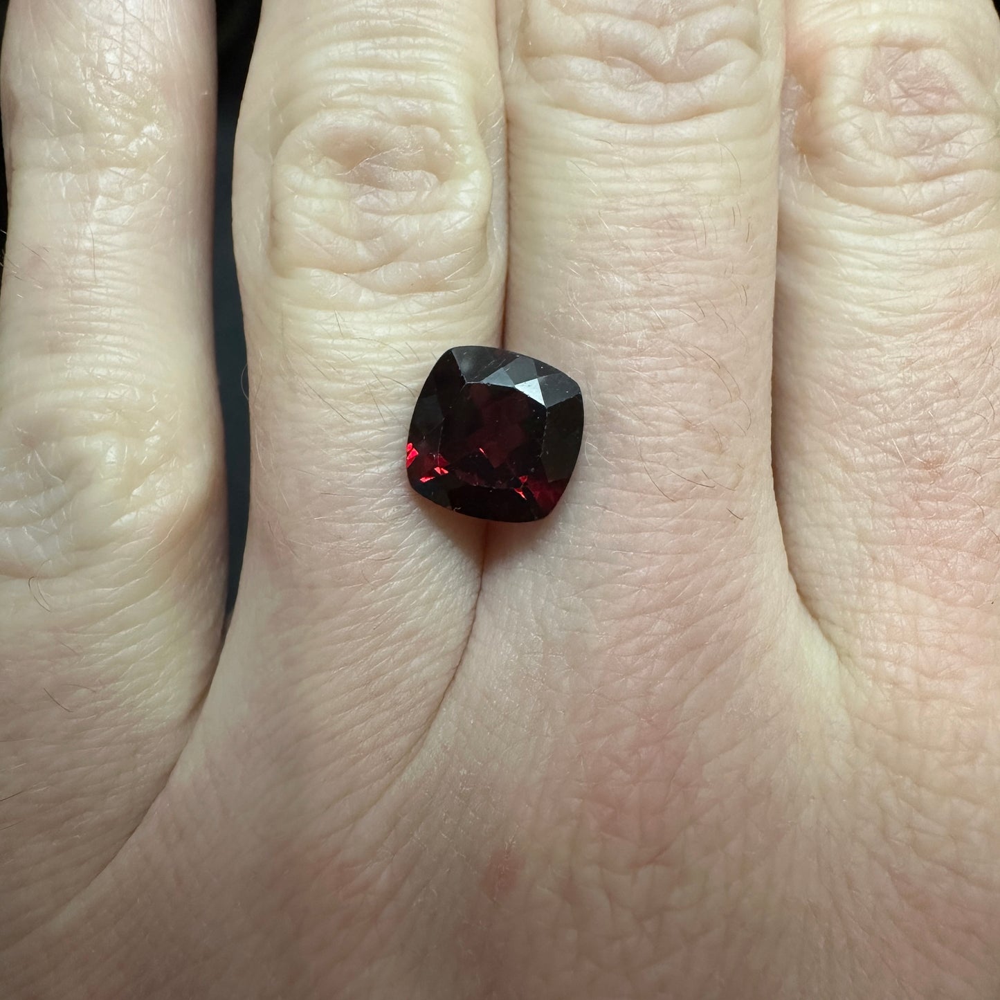 9mm Red Garnet 3.82 Carat, Cushion Cut Garnet, Faceted Loose, Pyrope