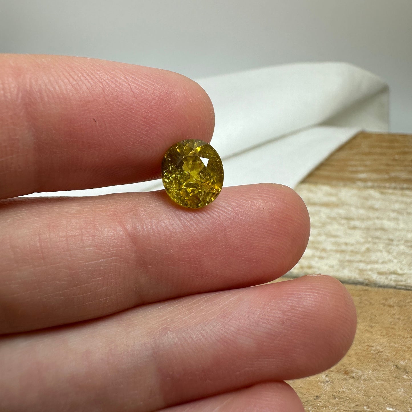 Natural Grossular Andradite Garnet 2.99 carat 8.3x7.3mm Oval Faceted Loose Gem, Yellow Garnet