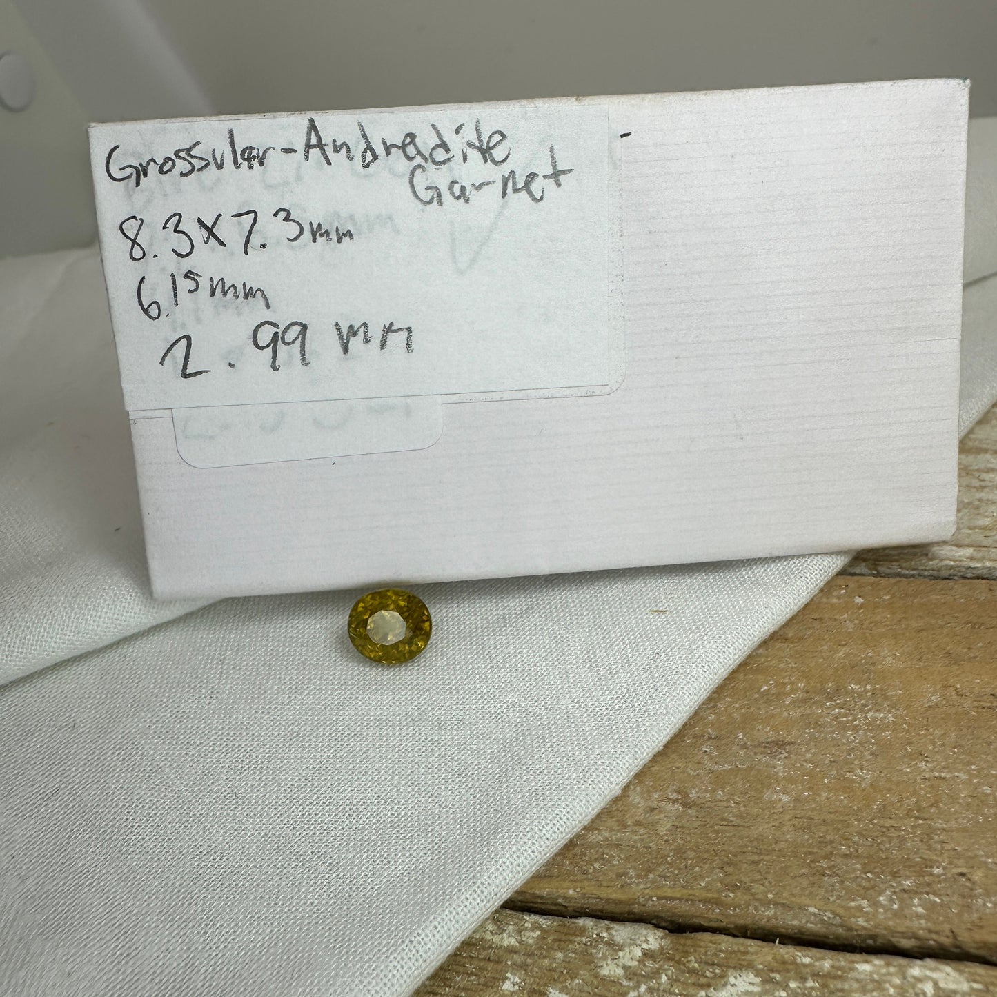 Natural Grossular Andradite Garnet 2.99 carat 8.3x7.3mm Oval Faceted Loose Gem, Yellow Garnet