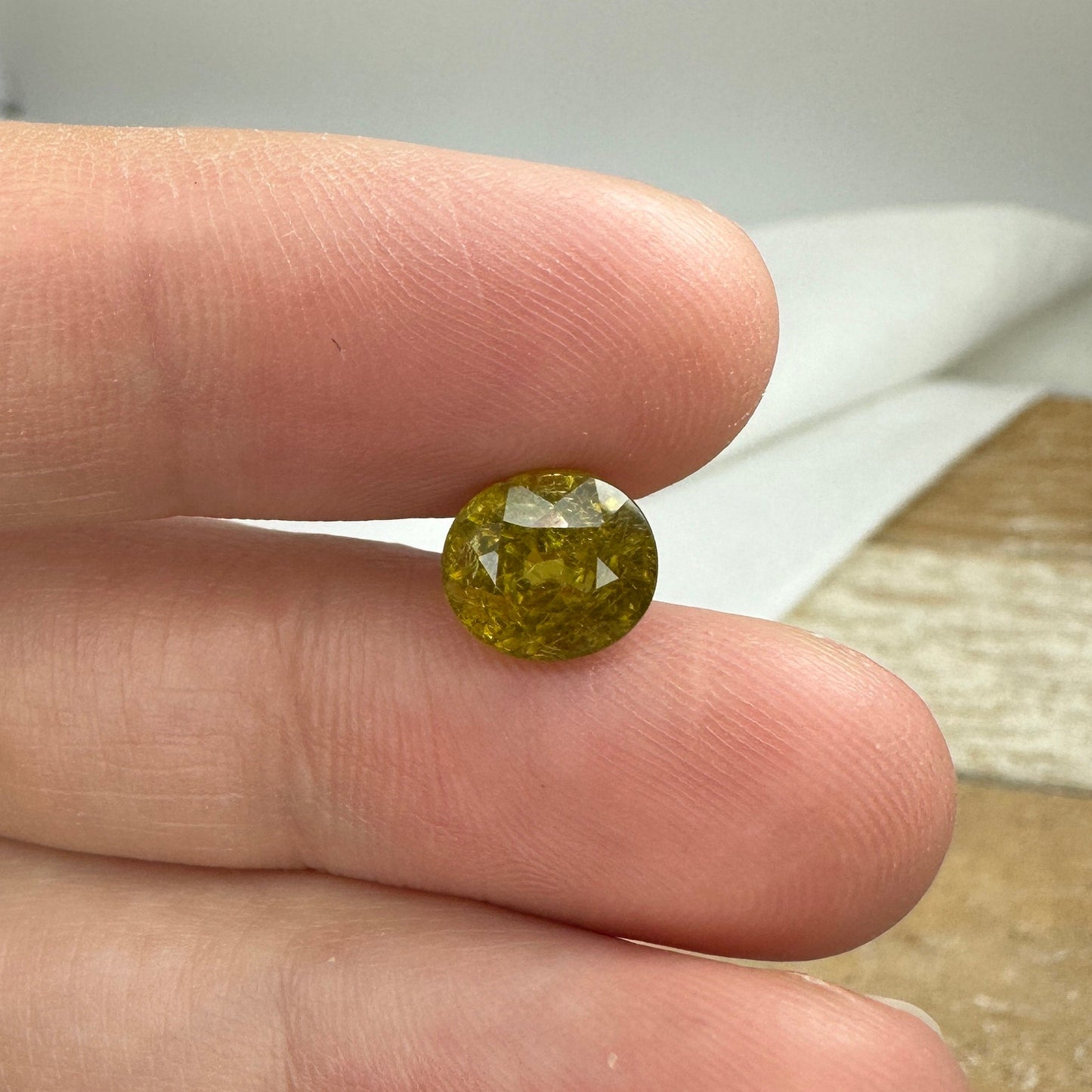 Natural Grossular Andradite Garnet 2.99 carat 8.3x7.3mm Oval Faceted Loose Gem, Yellow Garnet