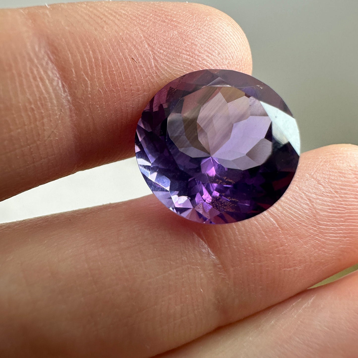 14mm Round Purple Amethyst, 10.40 Carat Loose Gemstone Faceted February Birthstone