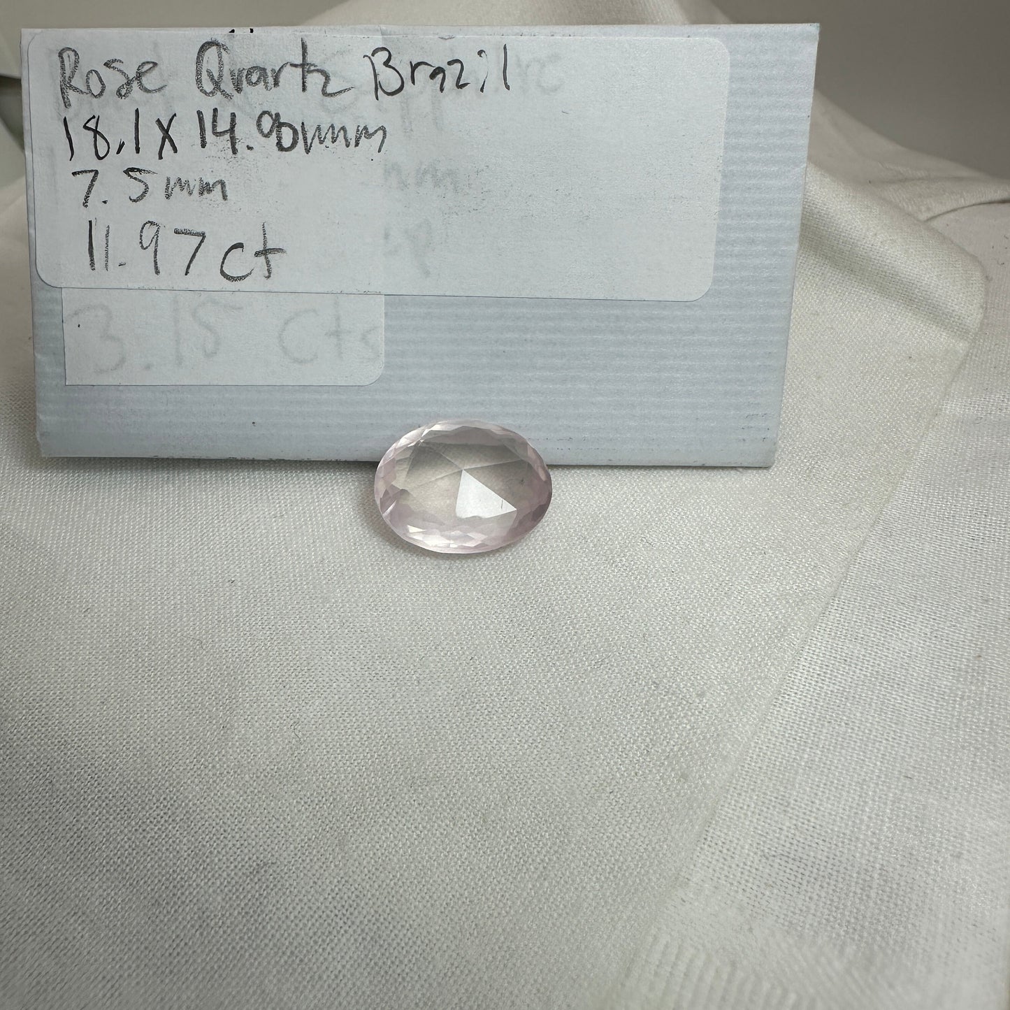 18x15mm Rose Quartz, Light Pink, 11.97 Carat Rose cut Oval Cut Quartz, Loose Gem Faceted Stone