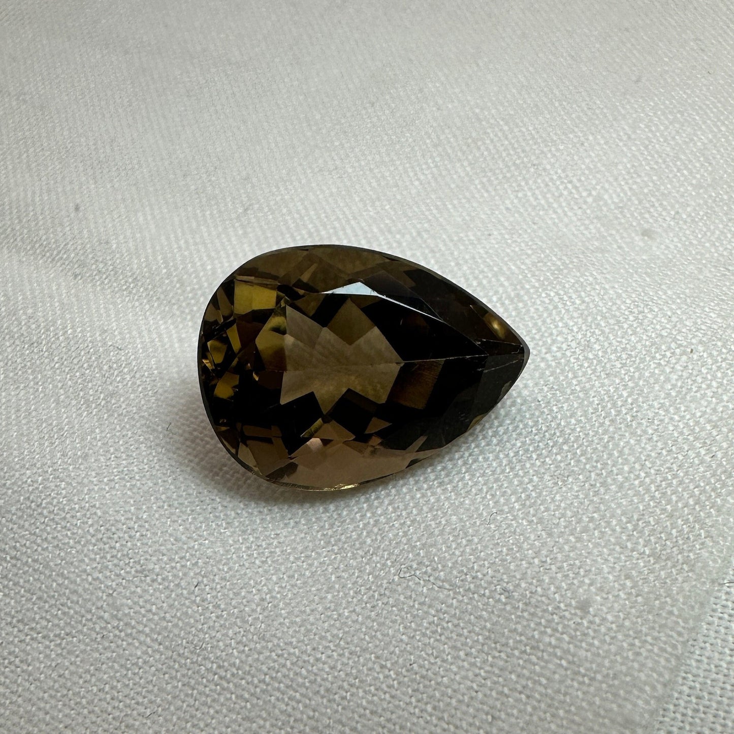18x13mm Smoky Quartz, 11.39 Carat Pear cut Loose Brown Quartz