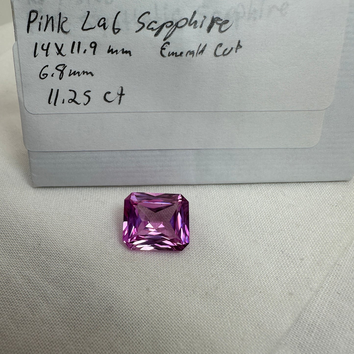 14x12mm Lab Pink Sapphire, 11.25 Ct, Mixed Radiant Cut Loose Faceted Man Made Corundum, Pink Gem