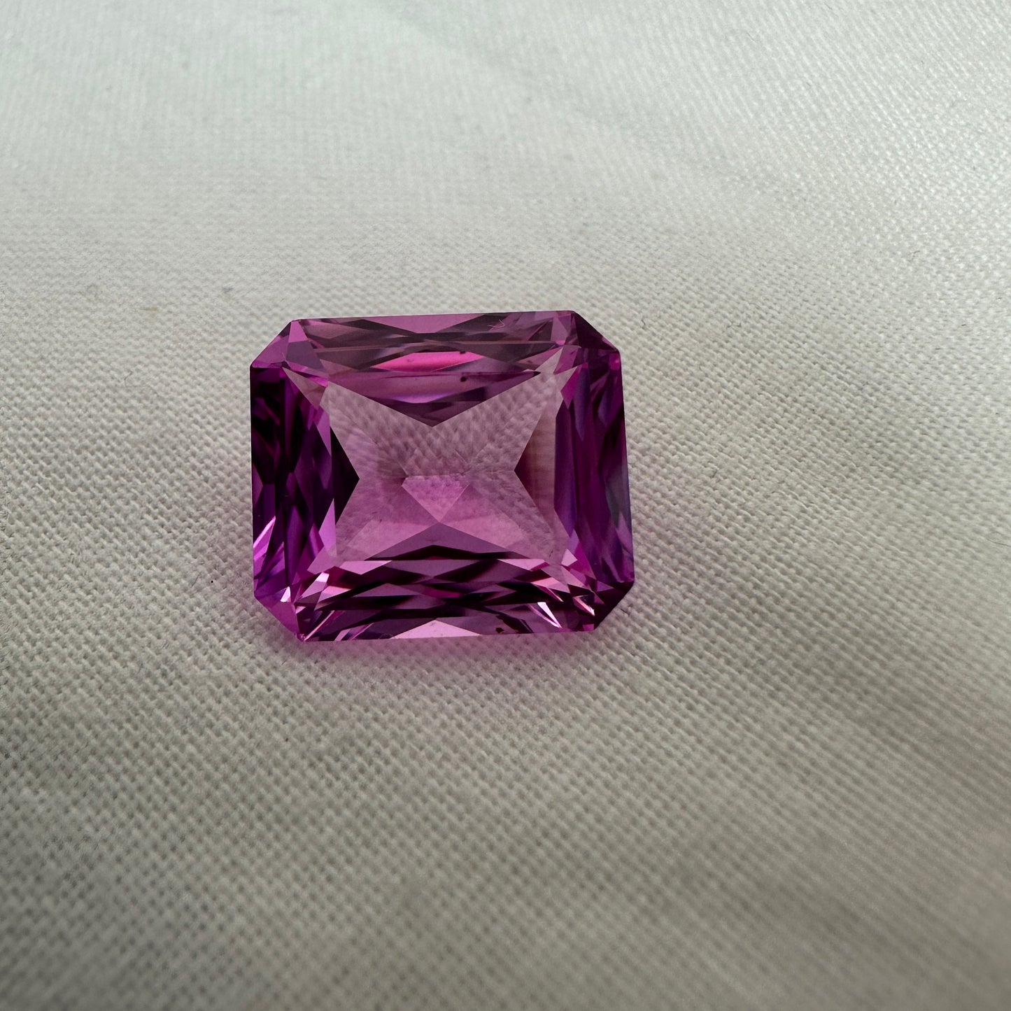 14x12mm Lab Pink Sapphire, 11.25 Ct, Mixed Radiant Cut Loose Faceted Man Made Corundum, Pink Gem