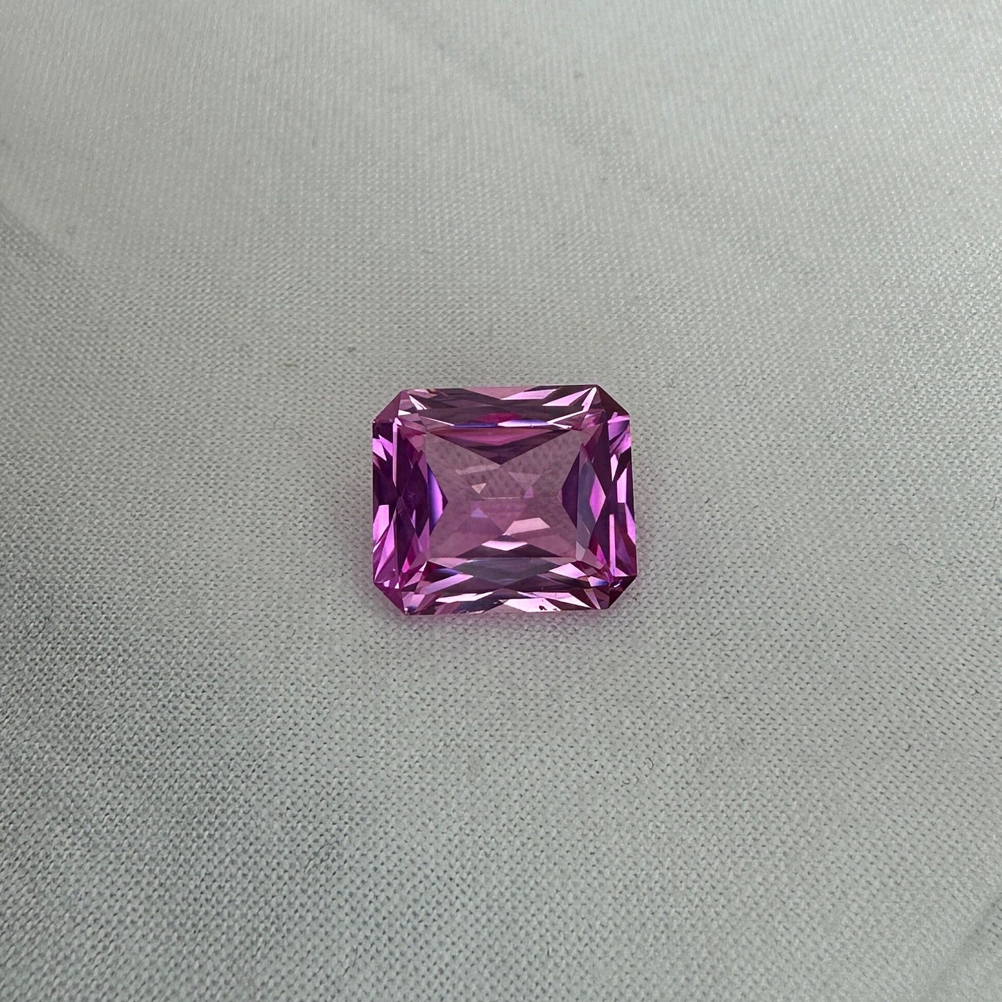 14x12mm Lab Pink Sapphire, 11.25 Ct, Mixed Radiant Cut Loose Faceted Man Made Corundum, Pink Gem