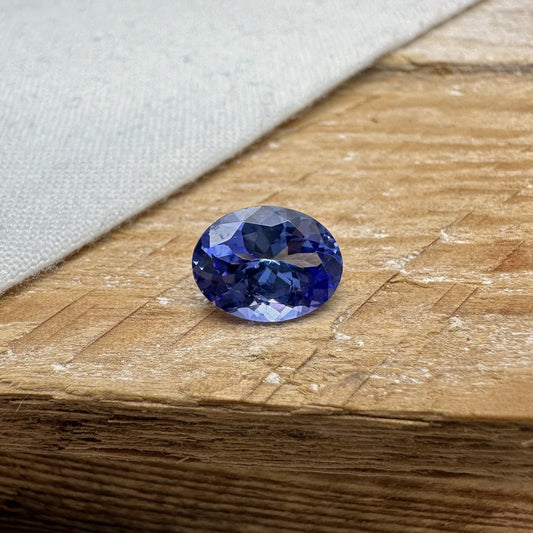 1.87 ct Natural Tanzanite 9x7mm Oval Bluish Violet Genuine Gemstone Loose Gem or faceted stone Bluish Purple