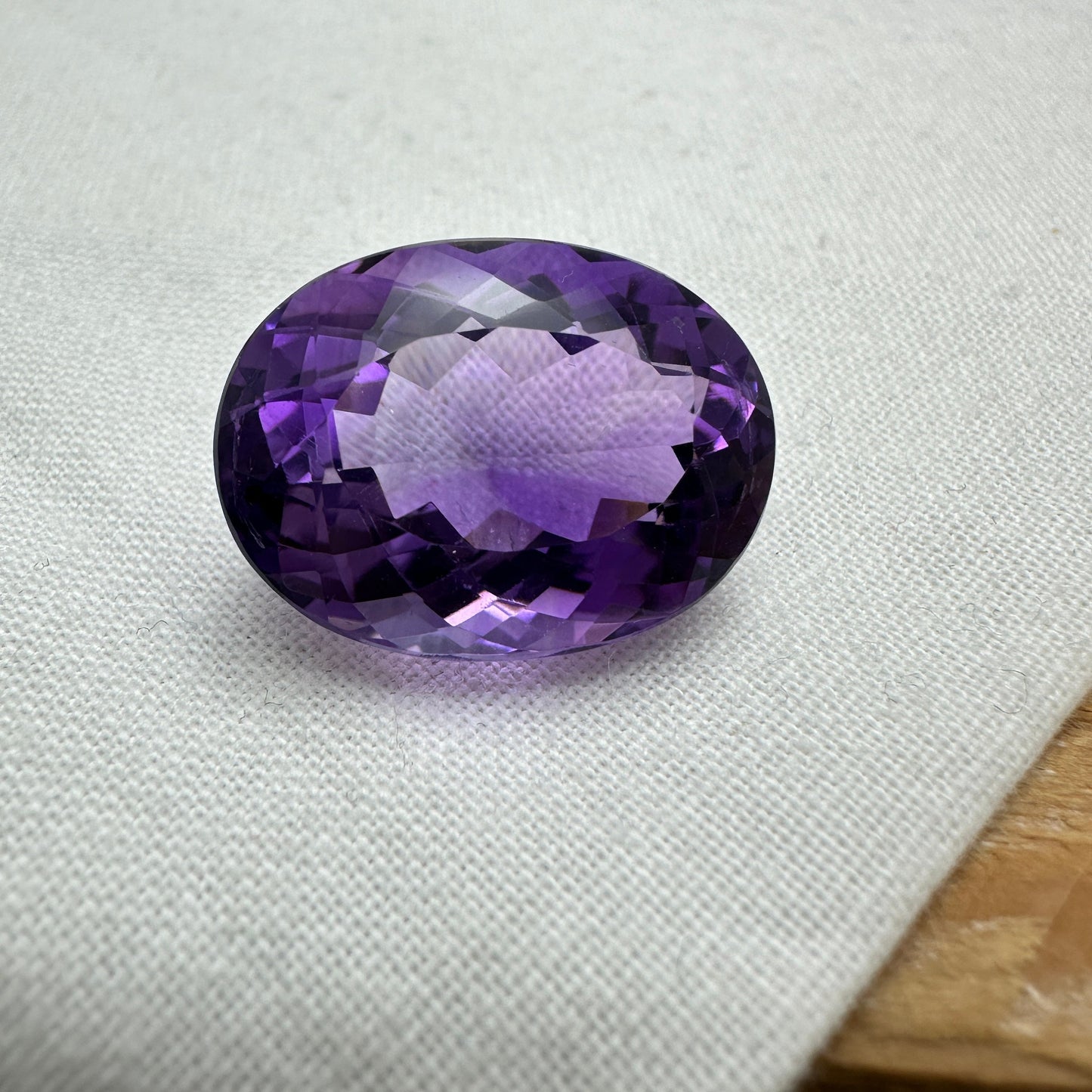 19 Carat Purple Amethyst 20x15mm Oval, Nice Cut Loose Gem Reclaimed/Recycled Gemstone, Large Faceted February Birthstone
