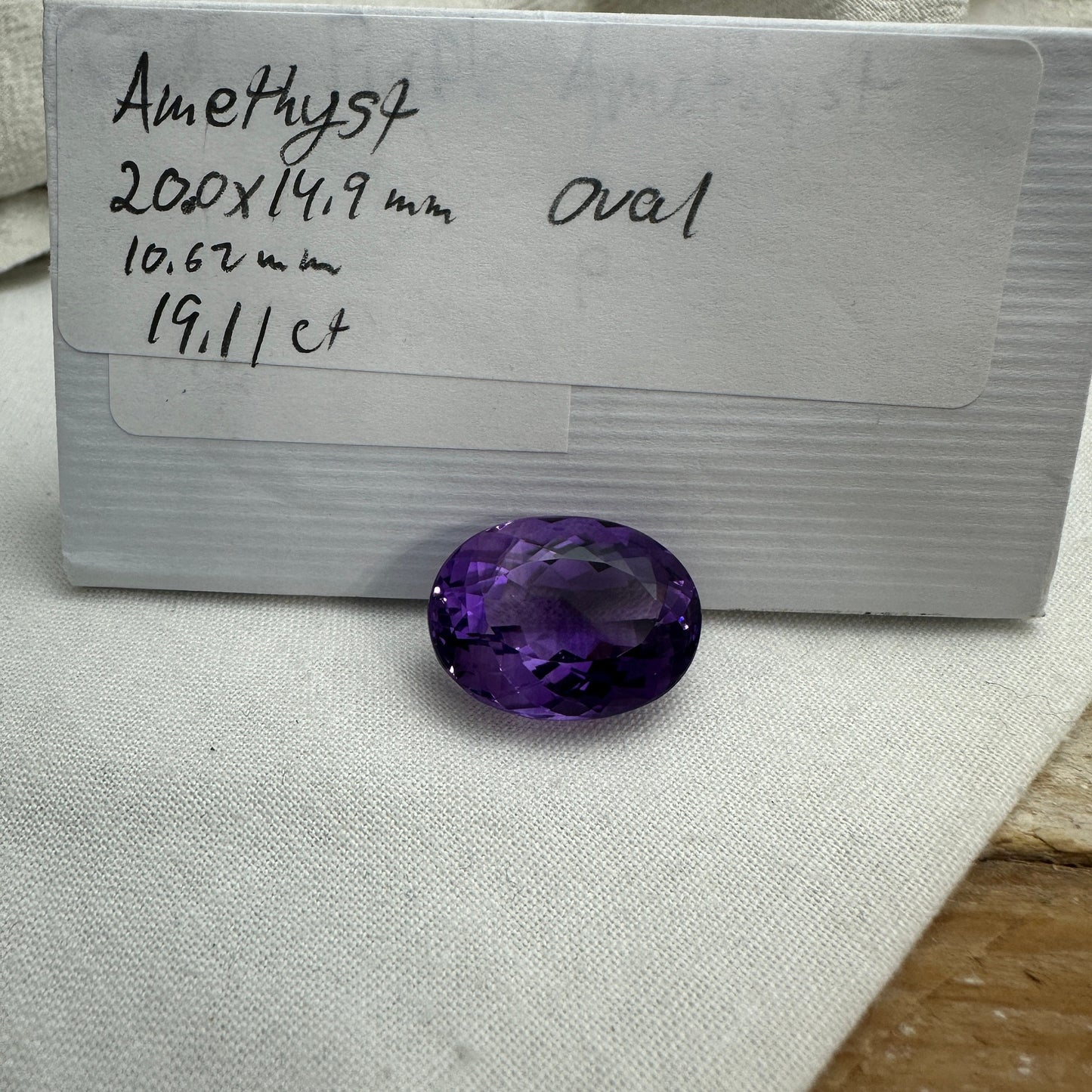 19 Carat Purple Amethyst 20x15mm Oval, Nice Cut Loose Gem Reclaimed/Recycled Gemstone, Large Faceted February Birthstone