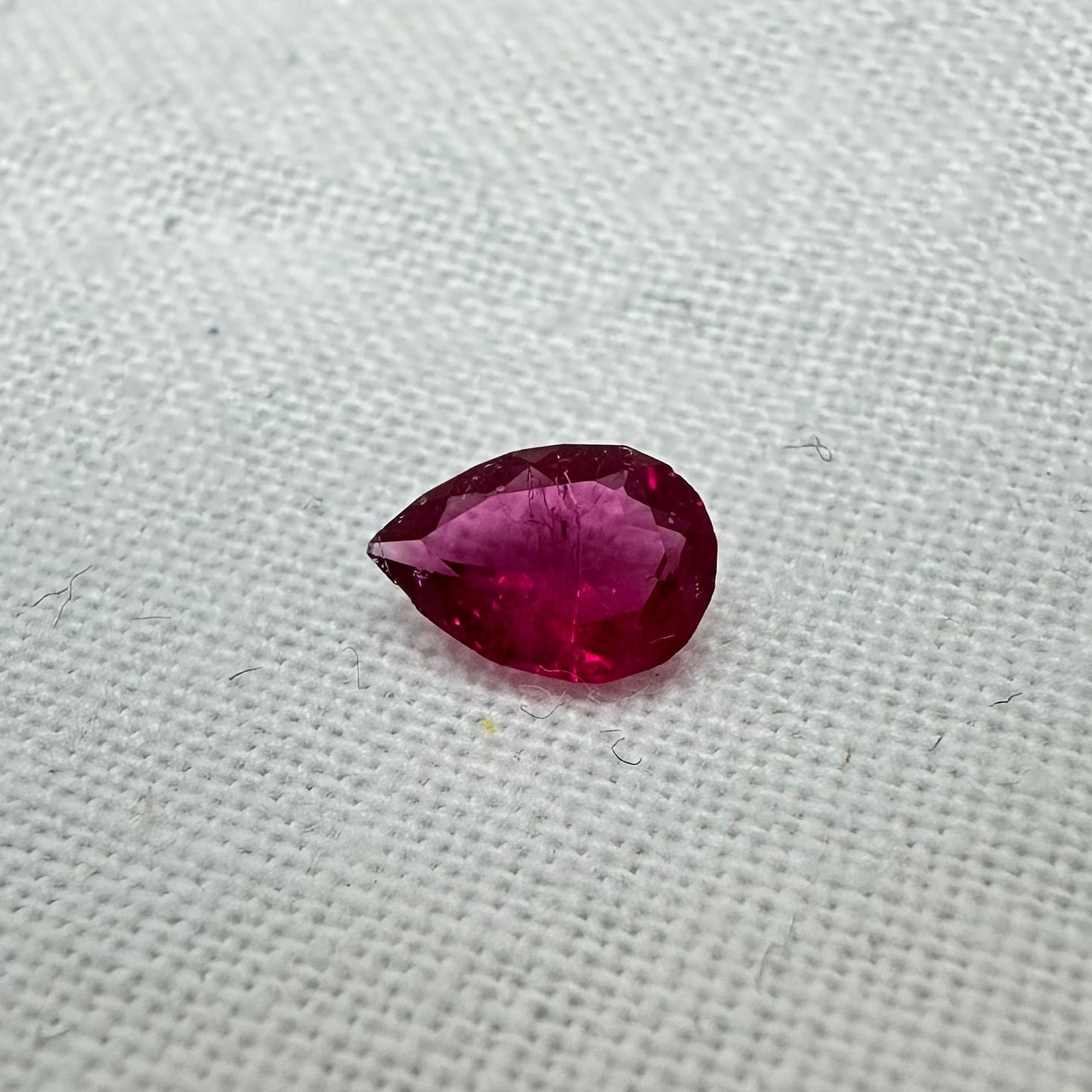 0.32 Carat Red Beryl 6.3x4.35mm Pear Cut, Rare Natural Utah Red Beryl
