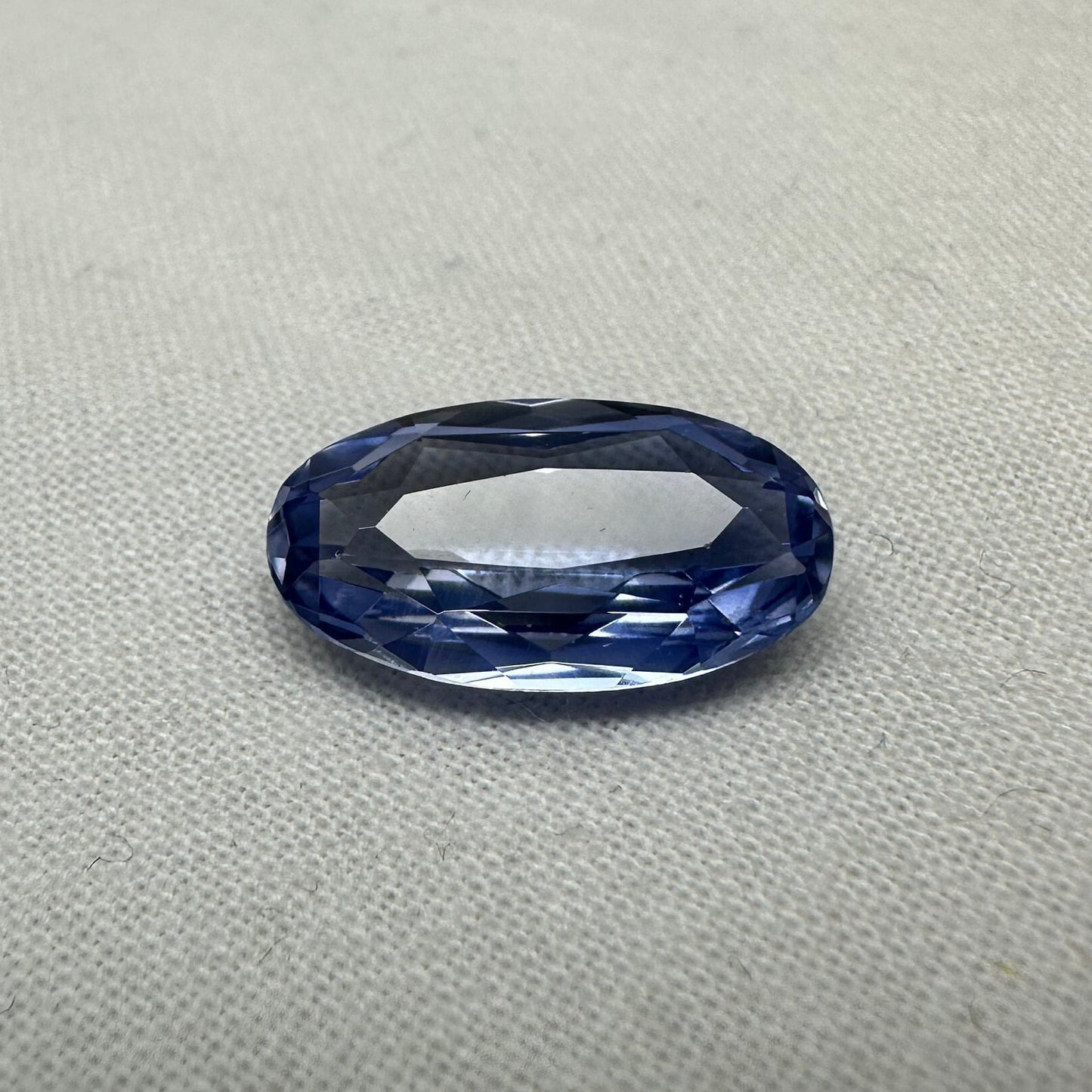 17.2x9.25mm Lab Created Blue Sapphire 8.5 Carat Oval Cut