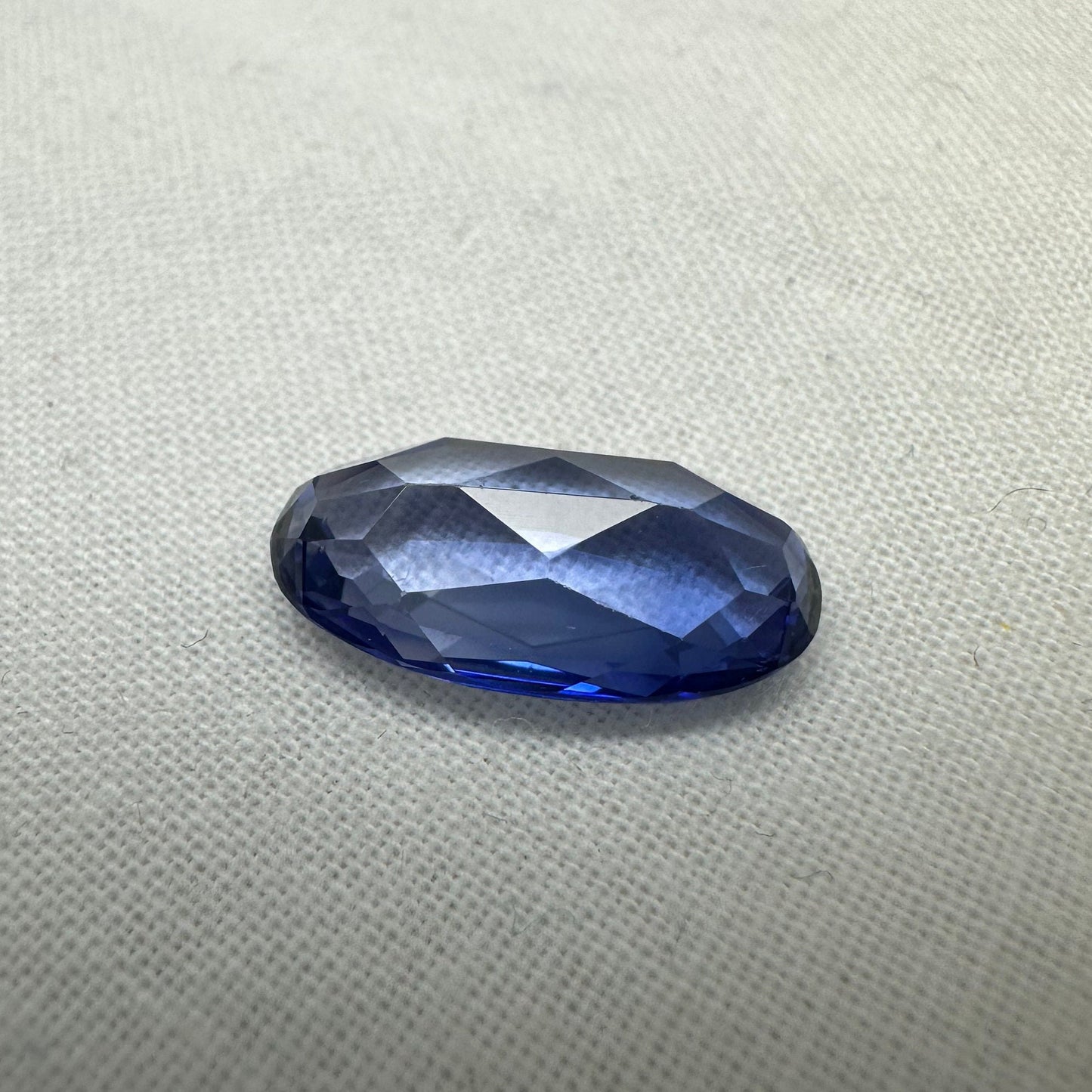 17.2x9.25mm Lab Created Blue Sapphire 8.5 Carat Oval Cut