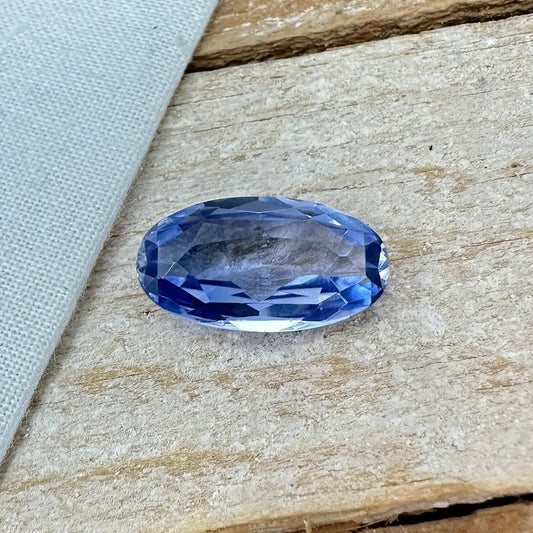 17.2x9.25mm Lab Created Blue Sapphire 8.5 Carat Oval Cut