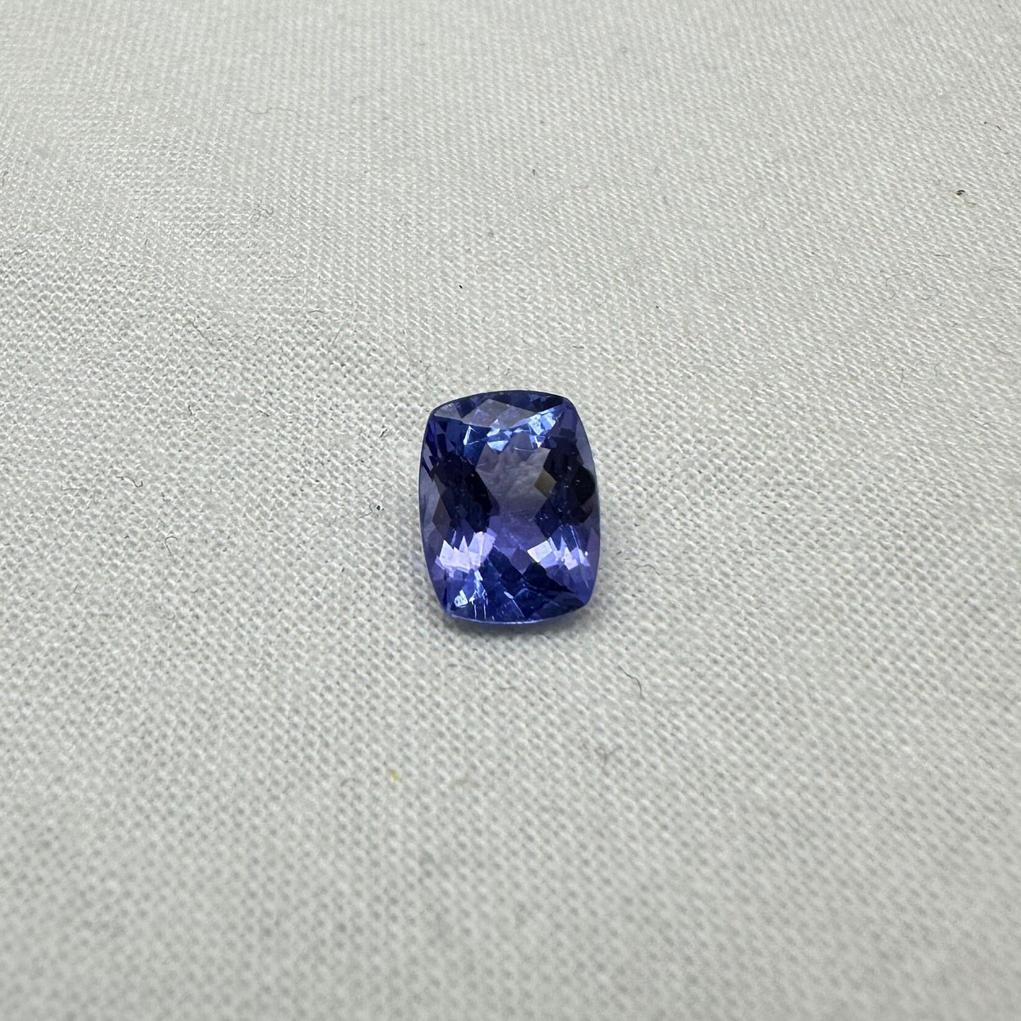 2 Carat Tanzanite 9x7mm Cushion Cut, Bluish Violet