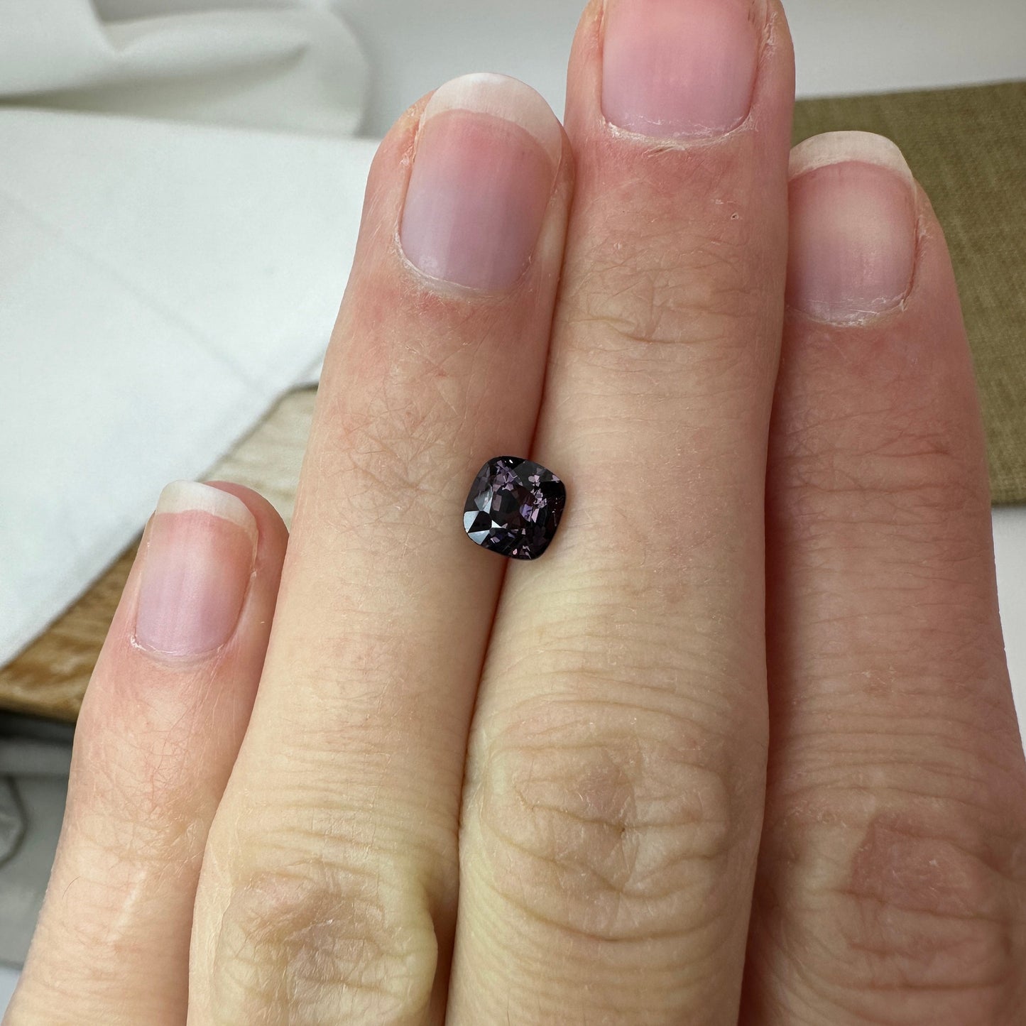 1.05 Ct Natural Purple Spinel 5.8x5.6mm Cushion Cut, Faceted Loose Gemstone, Dark Purple Stone, Flowing Gems