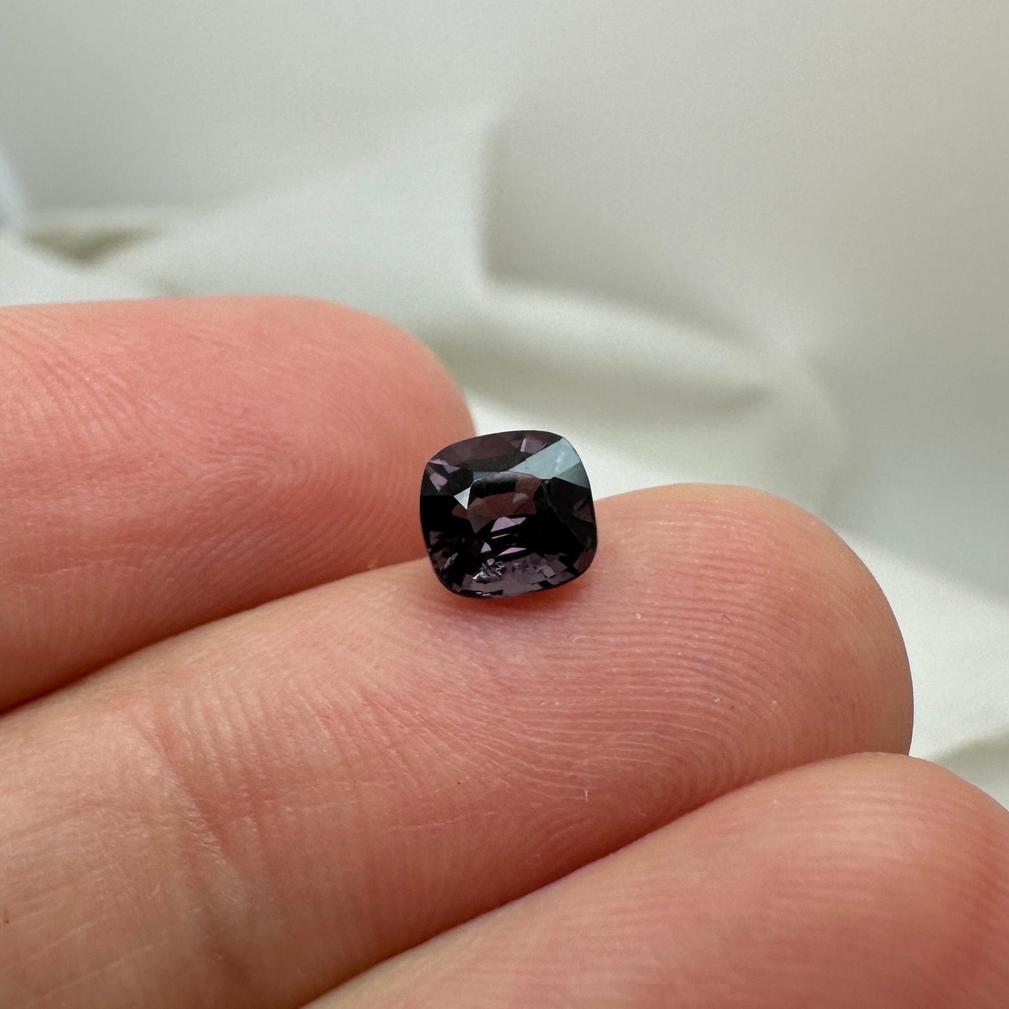 1.05 Ct Natural Purple Spinel 5.8x5.6mm Cushion Cut, Faceted Loose Gemstone, Dark Purple Stone, Flowing Gems