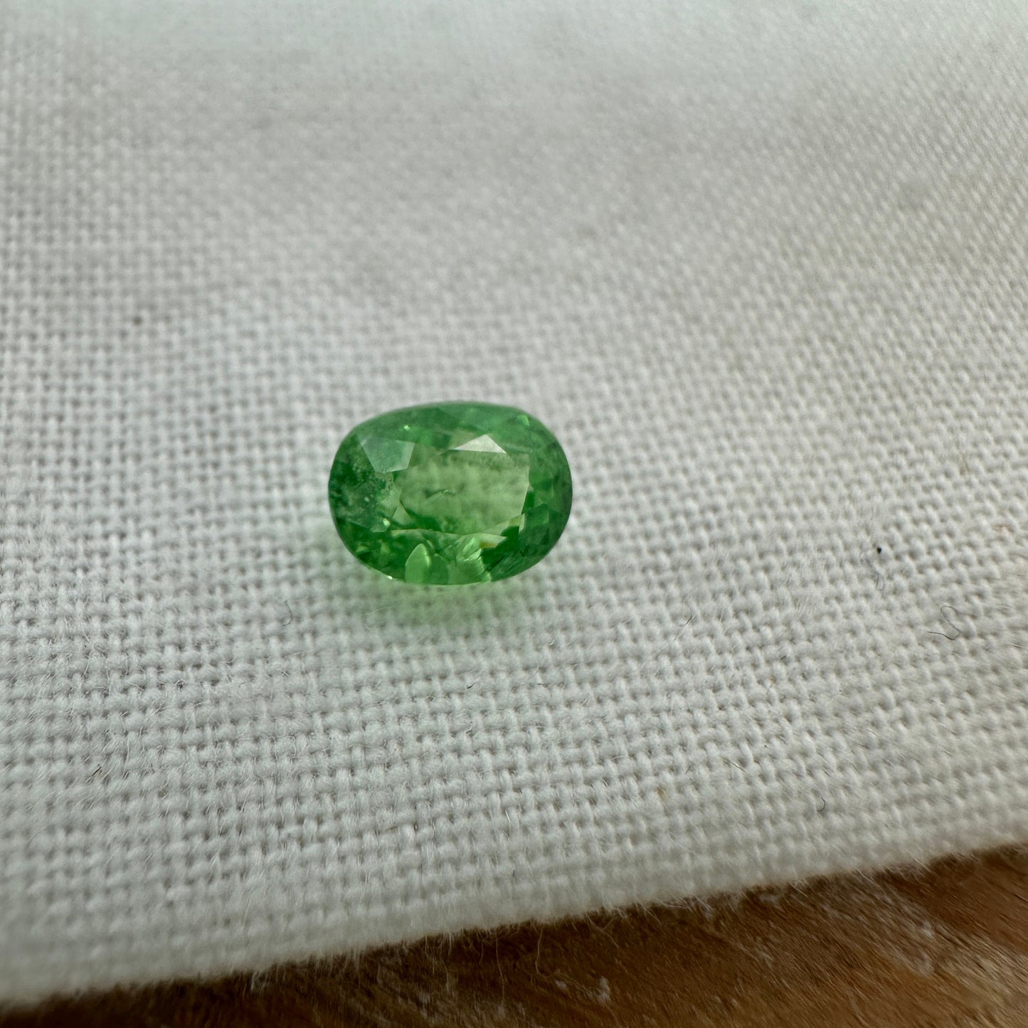 0.72 Carat Mint Green Tsavorite Garnet 5.7x4.3mm Oval Cut, Faceted Loose Gemstone